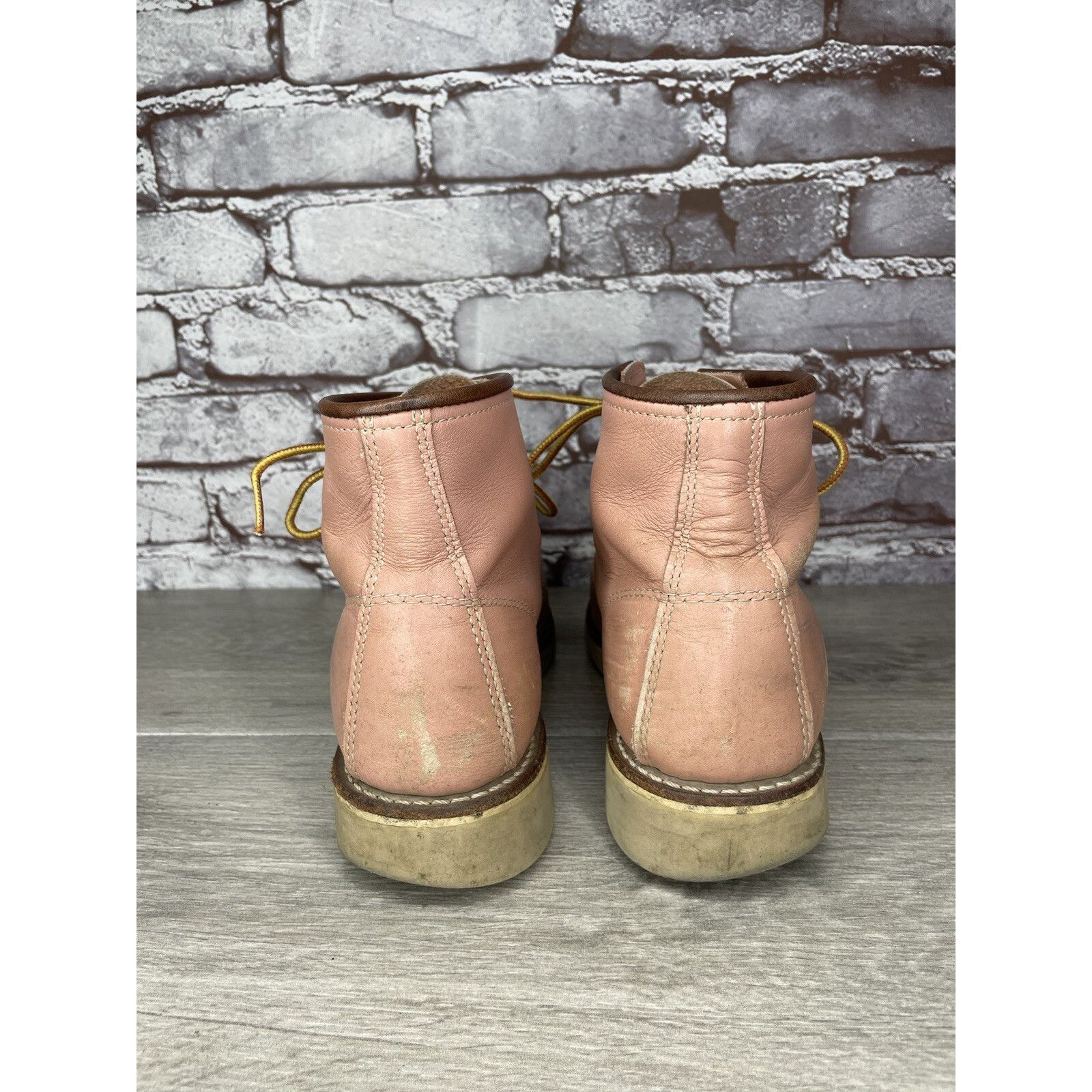 Red Wing Red Wing 3387 Rose Pink Leather Lace Up Work Boots Women's S Size US 8.5 / IT 38.5 - 3 Thumbnail