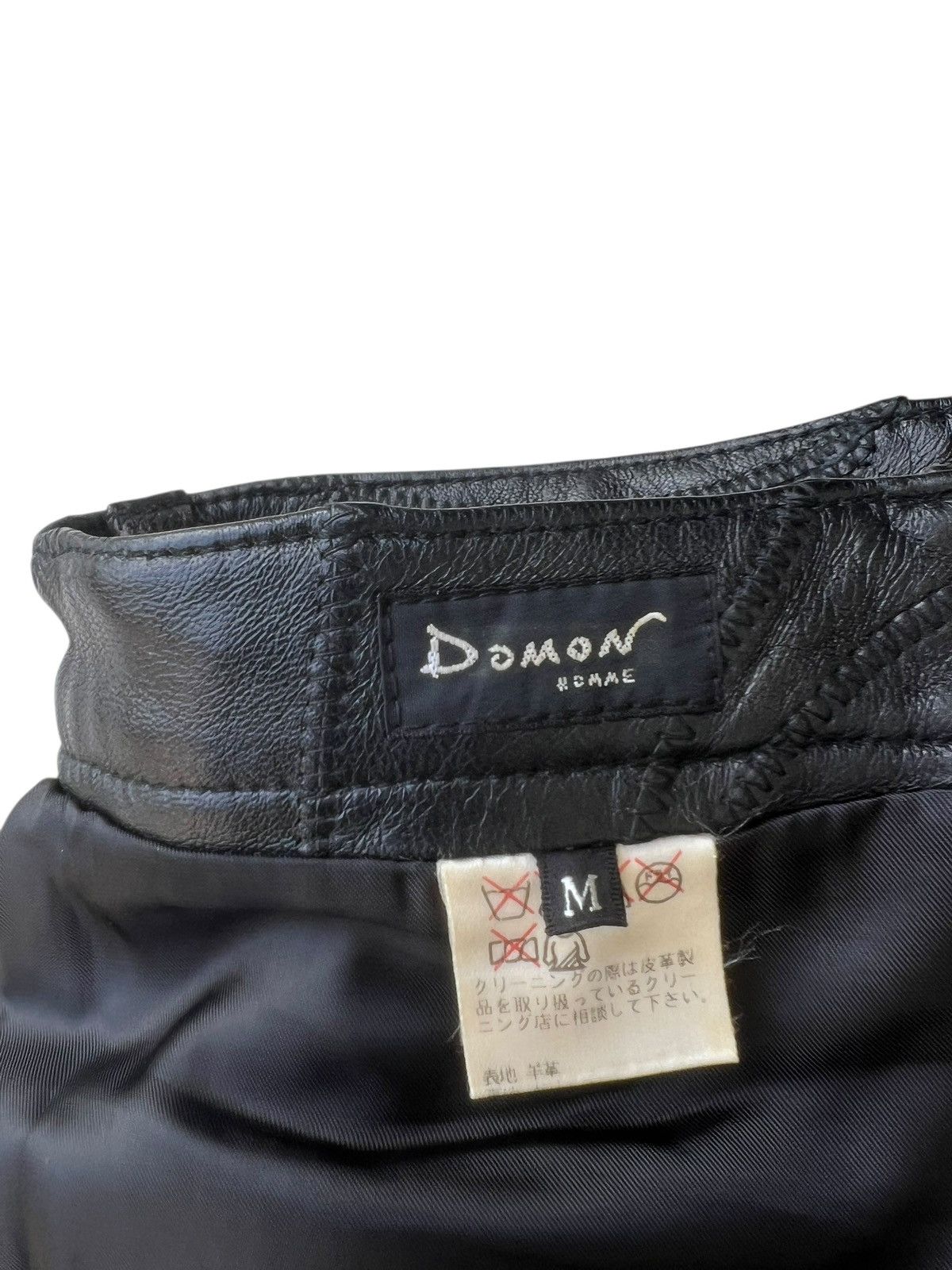 Leather Vintage DOMON HOMME Japan Patchwork Sheepskin Leather Jeans Size US 29 - 23 Thumbnail