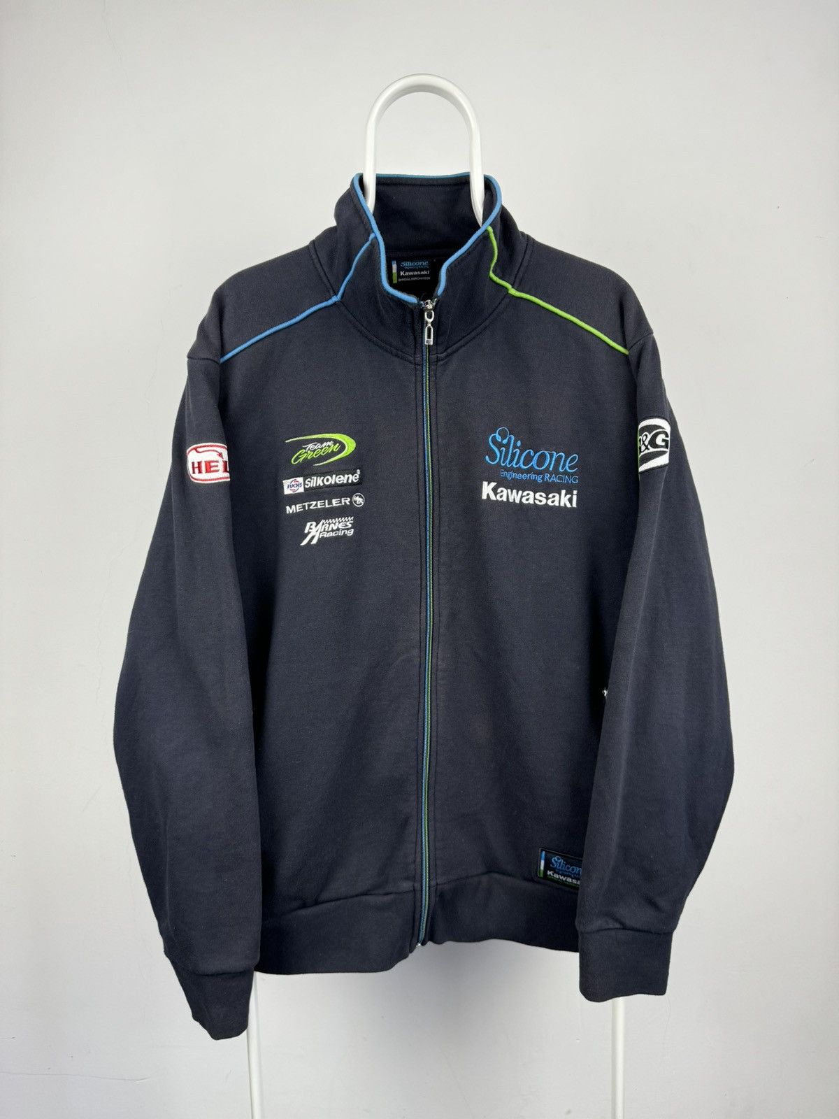 Vintage Vintage Kawasaki Racing Embroidered Multi Logo Full Zip Size US XXL / EU 58 / 5 - 2 Thumbnail