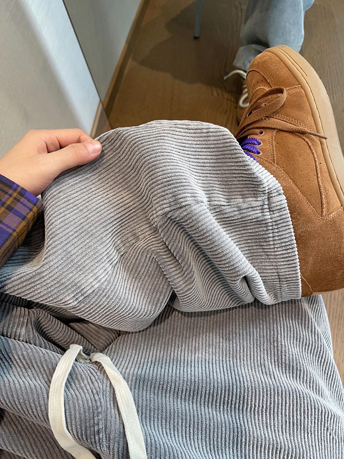 Other Gray Corduroy Wide-Leg Pants Size US 32 / EU 48 - 7 Thumbnail