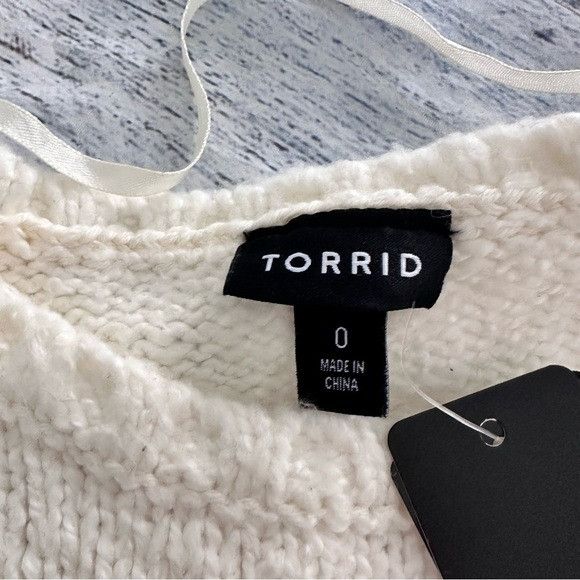 Torrid Torrid Ivory Mini Sweater Knit Blouson Cable Knit Sleeve Dre Size L / US 10 / IT 46 - 5 Thumbnail