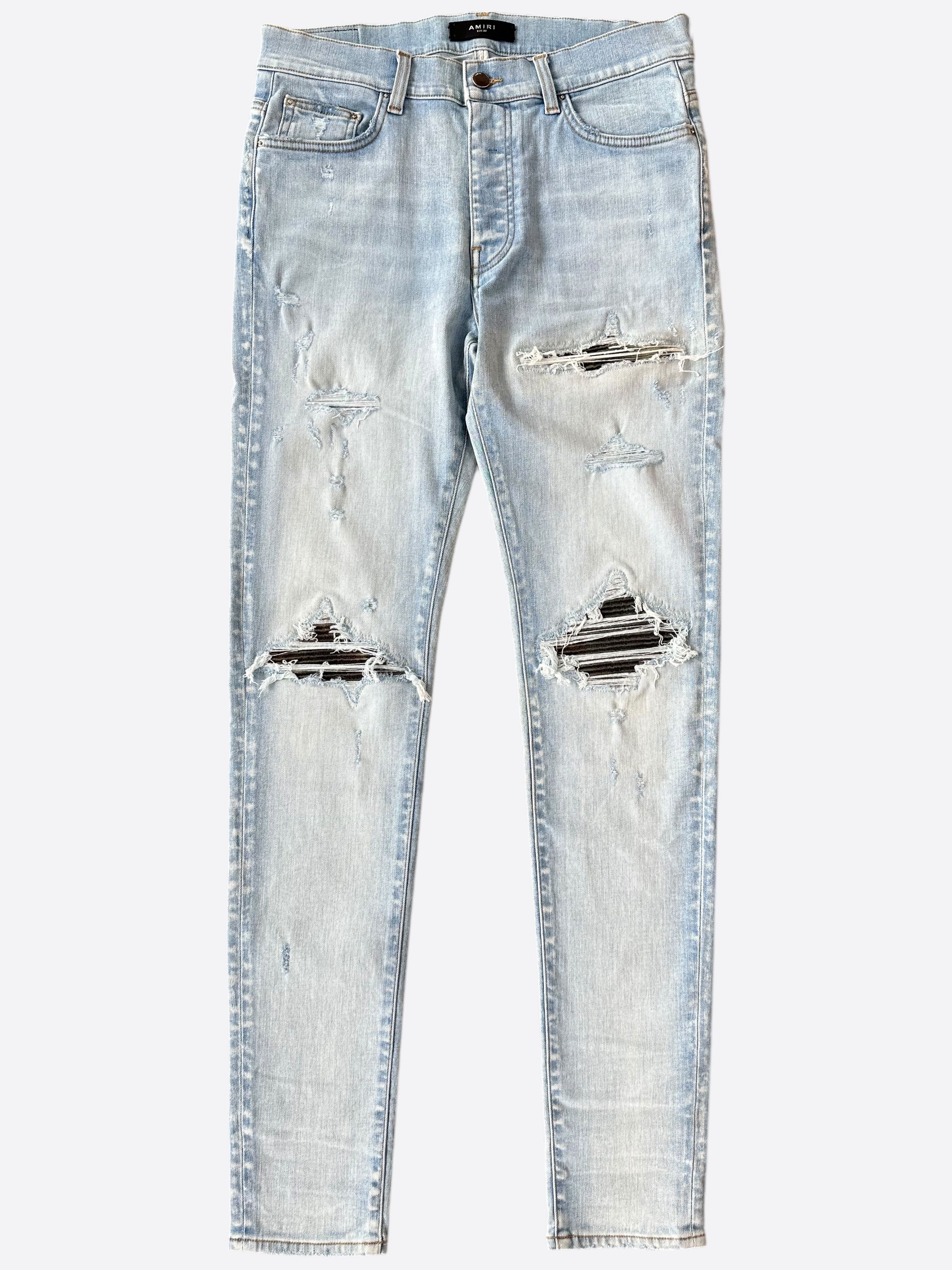 Amiri Amiri Light Indigo Camouflage Patch MX1 Jeans Size US 40 / EU 56 - 1 Thumbnail