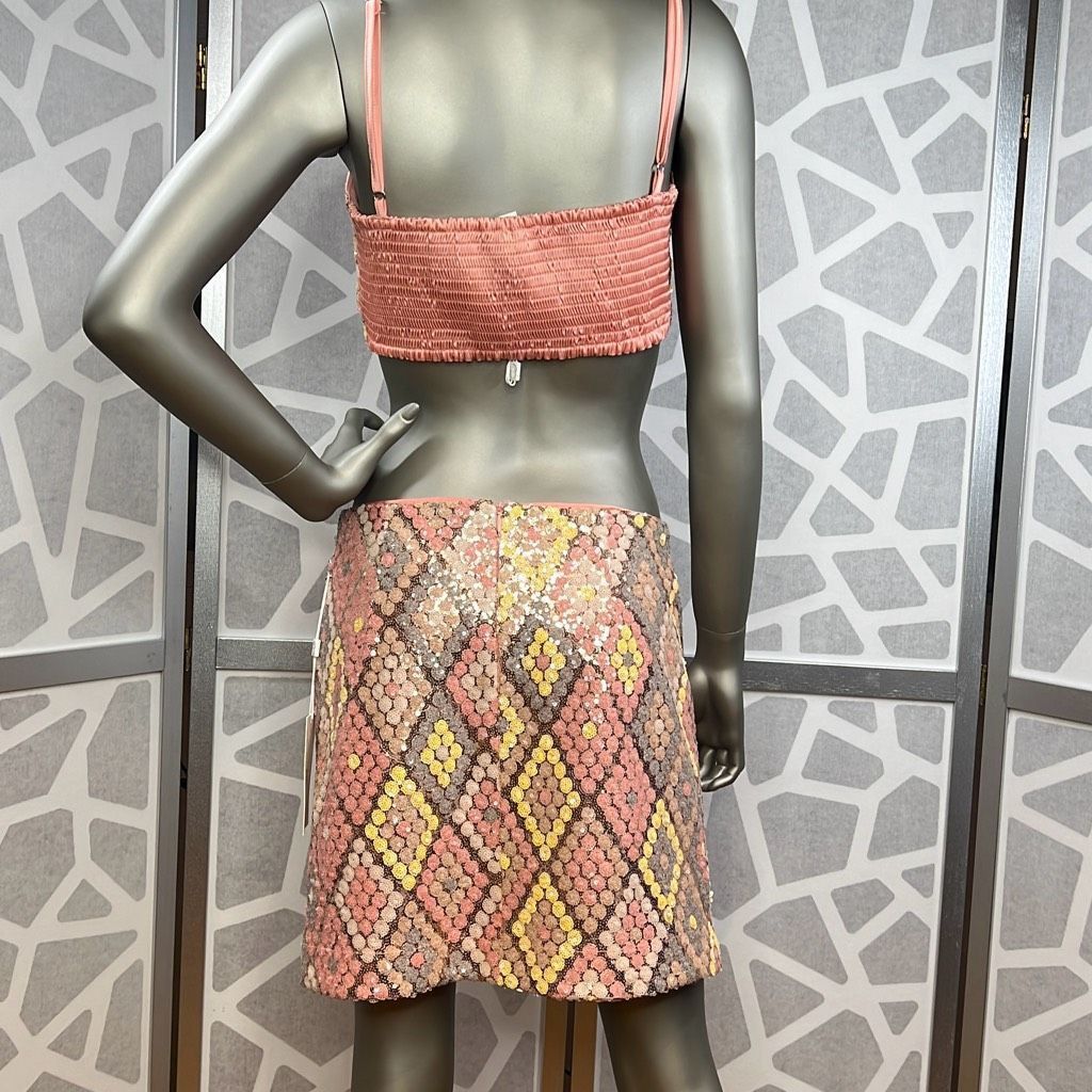 CAROLINE CONSTAS Caroline Constas Sequined Cropped Top and Mini Skirt Set NWT 6 Size M / US 6-8 / IT 42-44 - 6 Thumbnail
