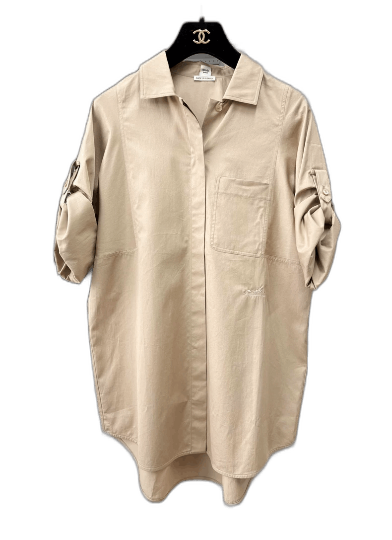 Hermes Casual Khaki Roll Sleeve Shirt Size 34 Size S / US 4 / IT 40 - 1 Thumbnail