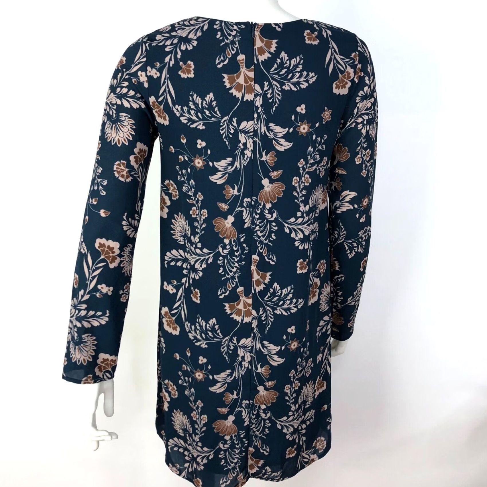Anthropologie Everly Anthropologie Tunic Shirt Dress Floral Blouse Zip Back Blue Green XS Women's Sleeveless Size XS / US 0-2 / IT 36-38 - 5 Thumbnail