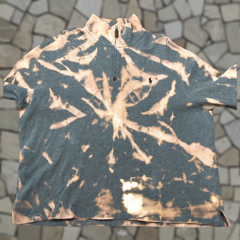 Polo Ralph Lauren Polo Ralph Lauren Sweatshirt 1/4 Zip Mens Large Tie Dye Acid Wash Estate Rib Multicolor Mock Neck Long Sleeve Size US L / EU 52-54 / 3 - 1 Thumbnail