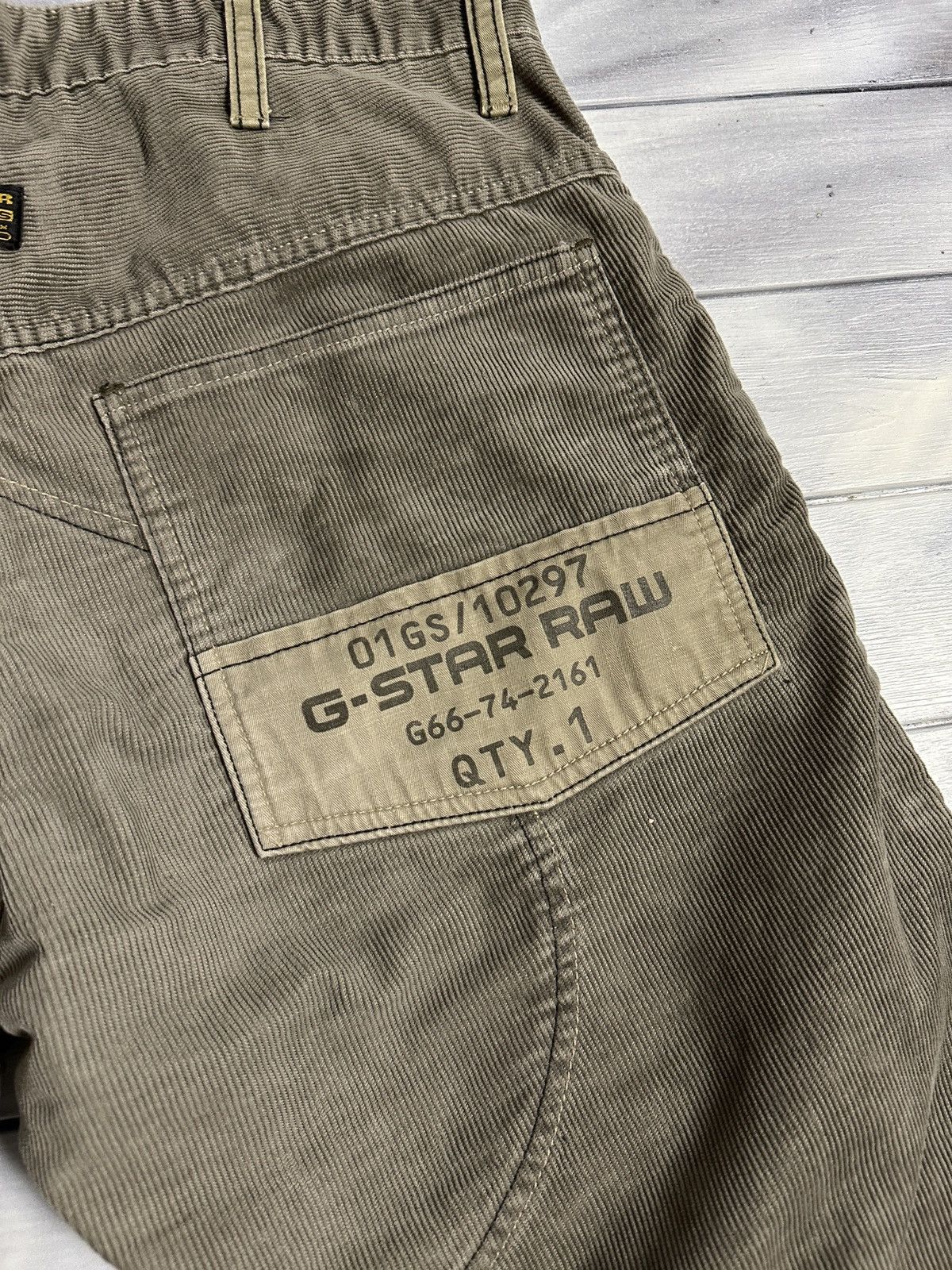 G-Star Rare Vintage Jeans G-Star Raw Corduroy Pants Avant-Garde Y2K Size US 31 - 3 Thumbnail