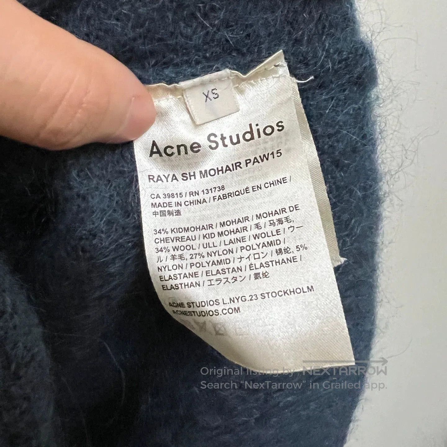 Acne Studios Wool Mohair Long Cardigan XS.