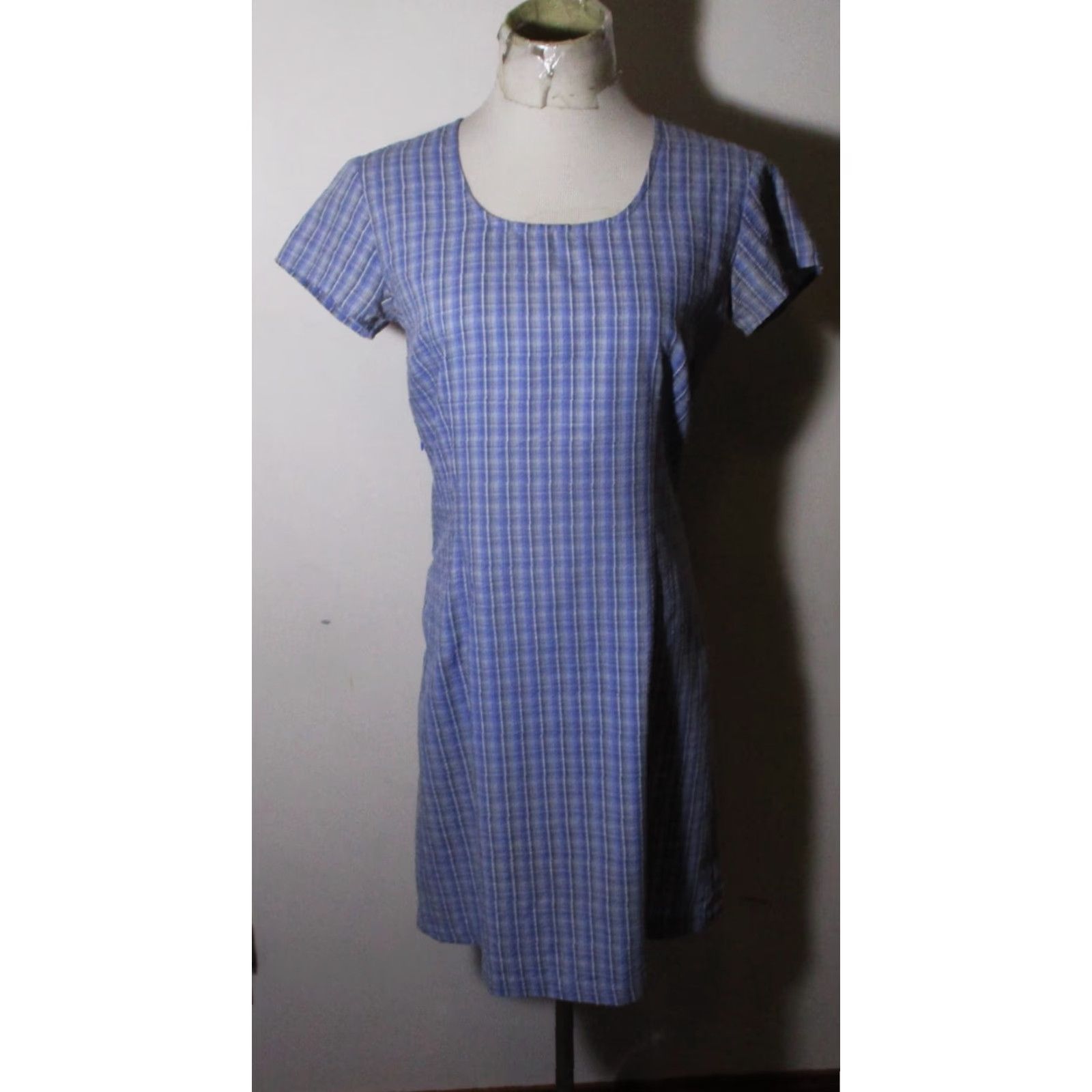 Patagonia PATAGONIA Women's Dress Shirt Dress Sleeve Short Knee Length Blue 8 Casual Knit Cotton Blend 35% Cotton 65% Polyester Vintage No Mens Womens Size 30" / US 8 / IT 44 - 2 Thumbnail