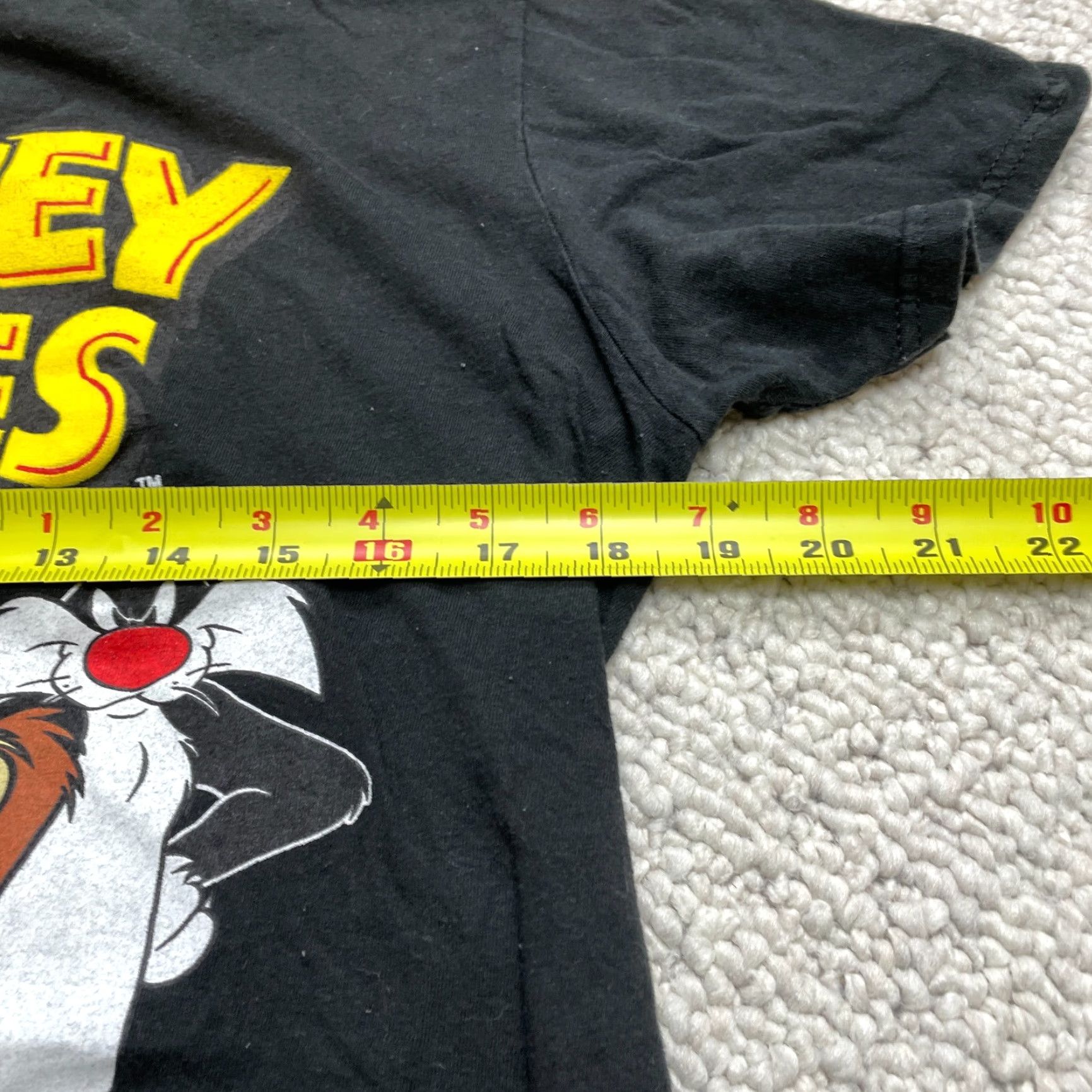 Vintage Looney Tunes Shirt Womens Medium Black Short Sleeve Cotton Cartoon Bugs Taz Size M / US 6-8 / IT 42-44 - 6 Thumbnail