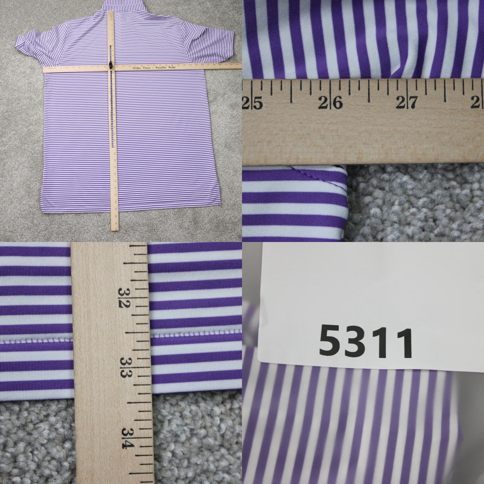 Peter Millar Peter Millar Polo Shirt Mens XL Purple/White Summer Comfort Polyester Stretch S/S Shirt/ polo Size US XL / EU 56 / 4 - 9 Thumbnail