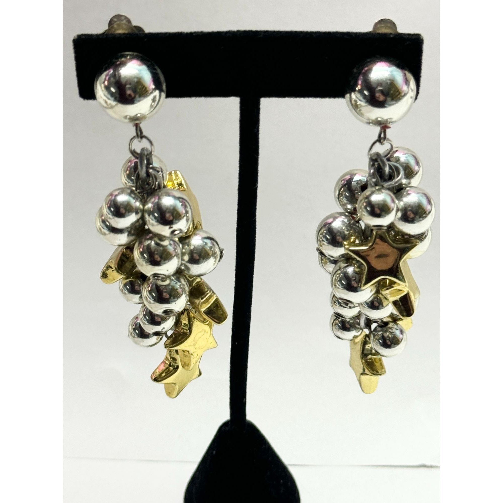 Vintage beaded star tassel earrings