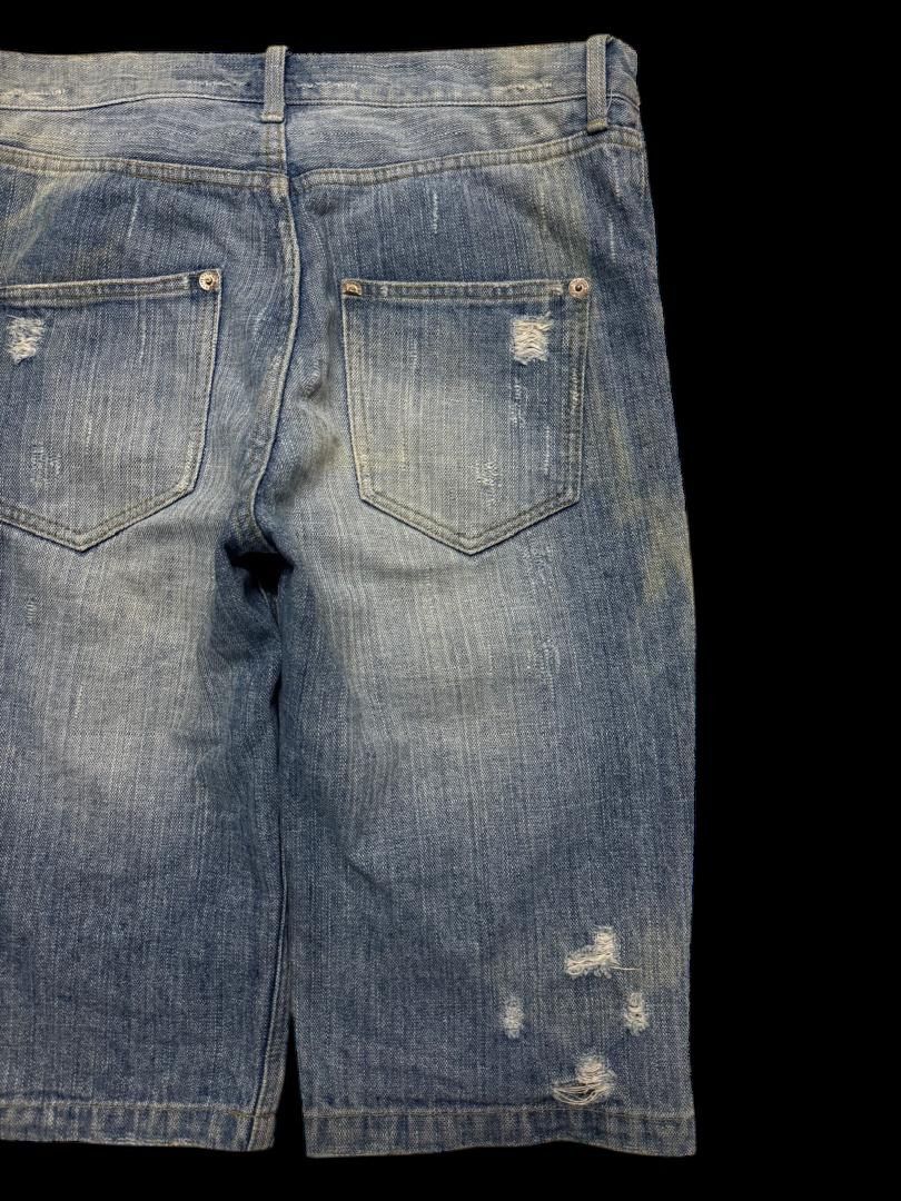 Vintage GRUNGE Insane Japanese Short Jeans Distressed Ripped Mudwash Size US 32 / EU 48 - 13 Thumbnail
