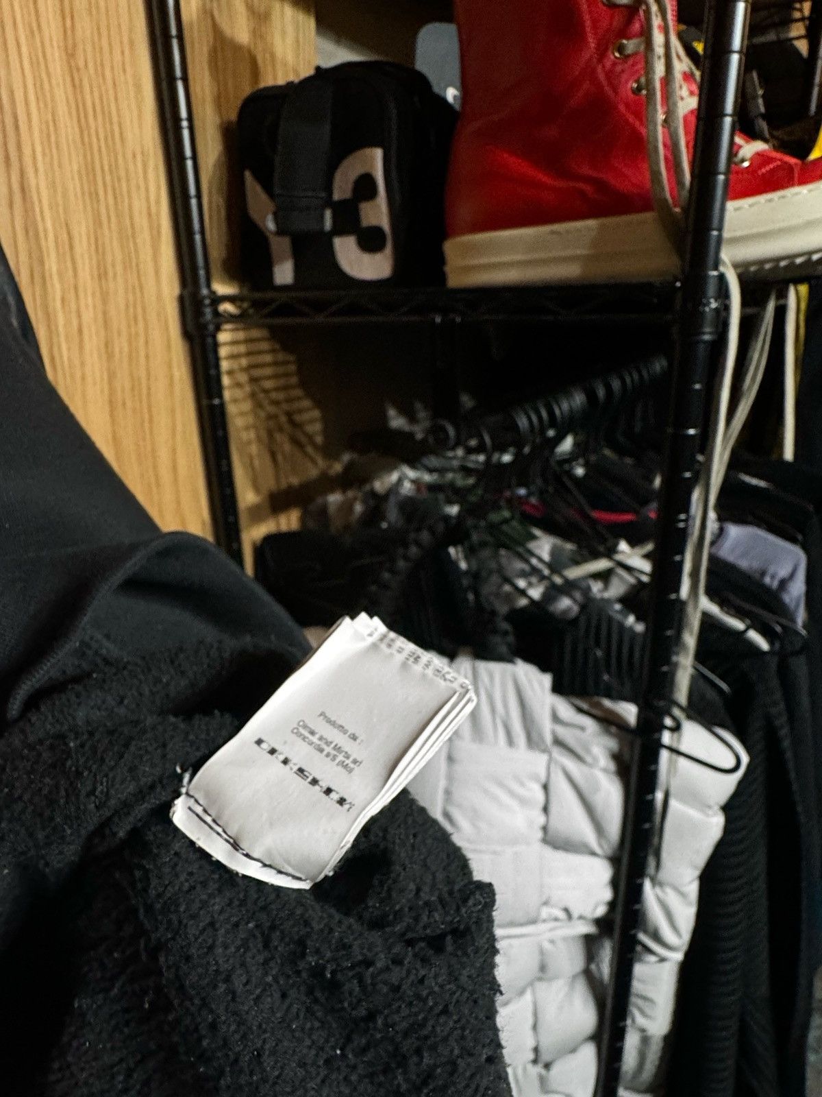 Rick Owens Drkshdw RARE $1283 LEATHER LAMBSKIN BLACK MILK BLACK HOODIE SWEATER Size US L / EU 52-54 / 3 - 7 Thumbnail