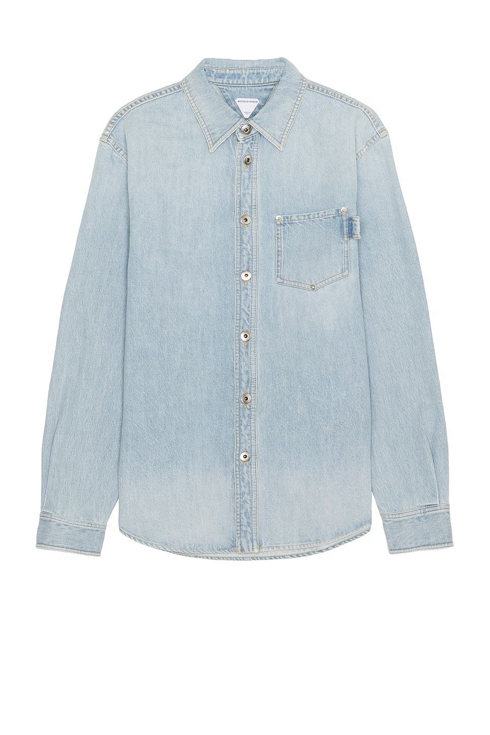 Bottega Veneta o1loc1c0426 754703 Relaxed Fit Light-Bleached Denim shirt Size US M / EU 48-50 / 2 - 1 Thumbnail