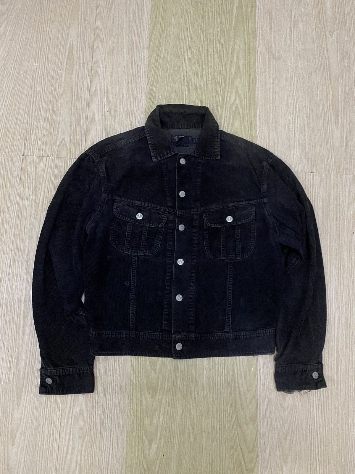 image of Rrl Ralph Laurent Corduroy Distress Trucker Jacket in Brown, Men's (Size Small)