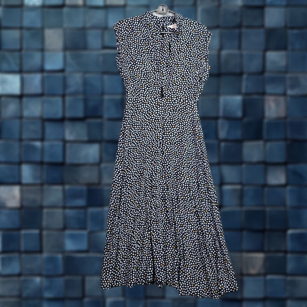 Joie Joie Women's Size 2 Black Abstract Dot Print Cap Sleeve Midi Dress Size XS / US 0-2 / IT 36-38 - 1 Thumbnail