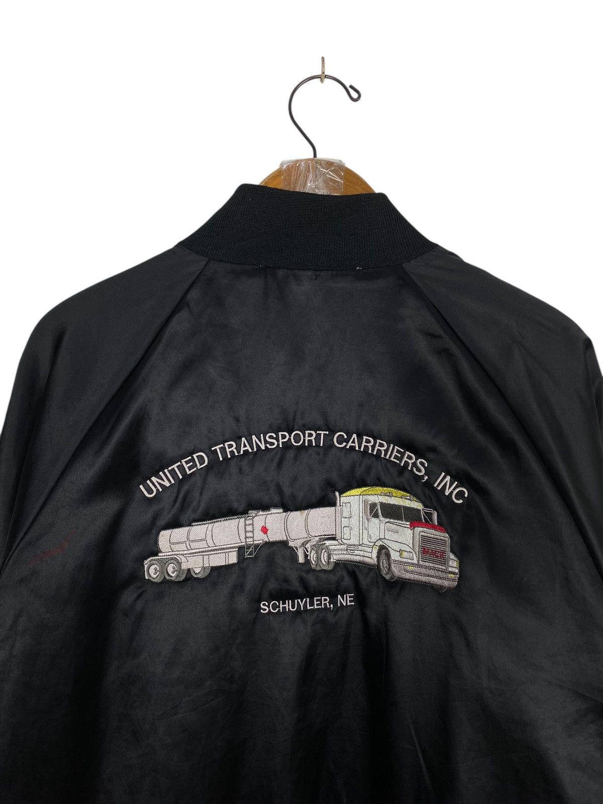 Vintage Vtg United Transport Carriers Satin Bomber Jacket Big Logo Size US M / EU 48-50 / 2 - 2 Thumbnail