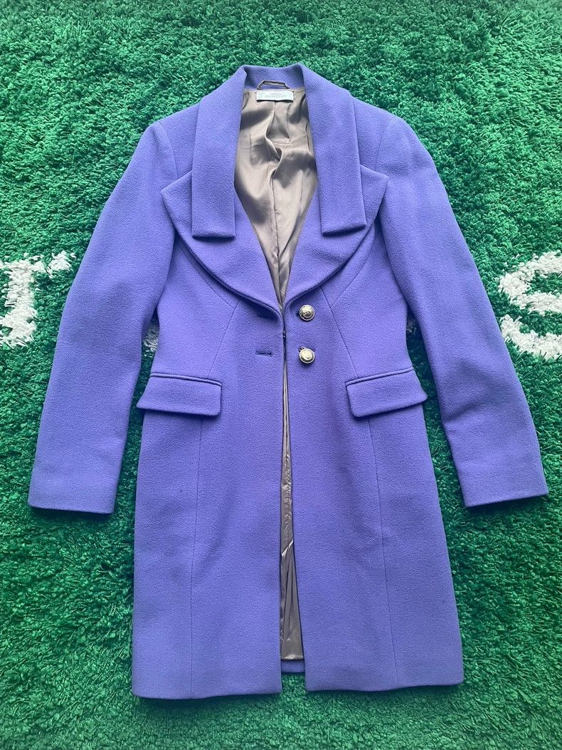 Versace Versace Violet cashmere wool coat Size L / US 10 / IT 46 - 1 Thumbnail