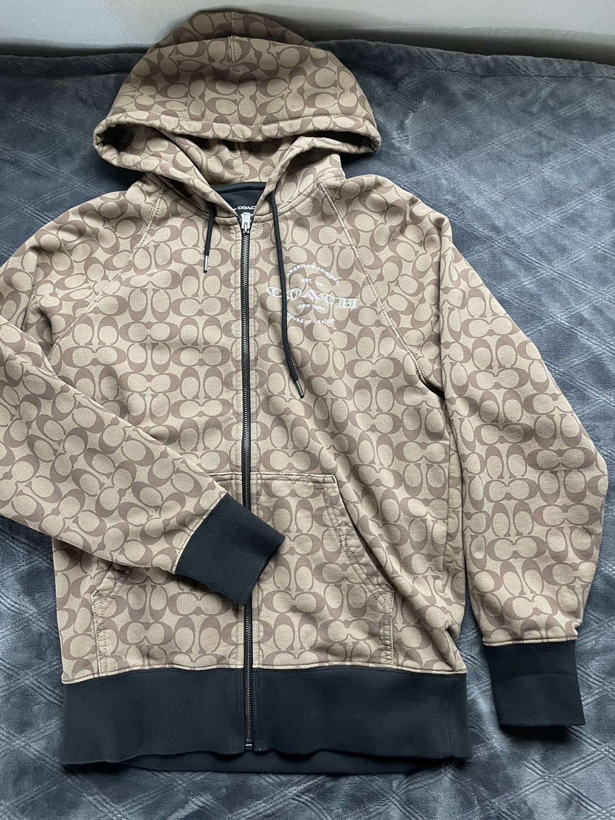 Image of Coach Designer Hoodie in Brown, Men's (Size XS)