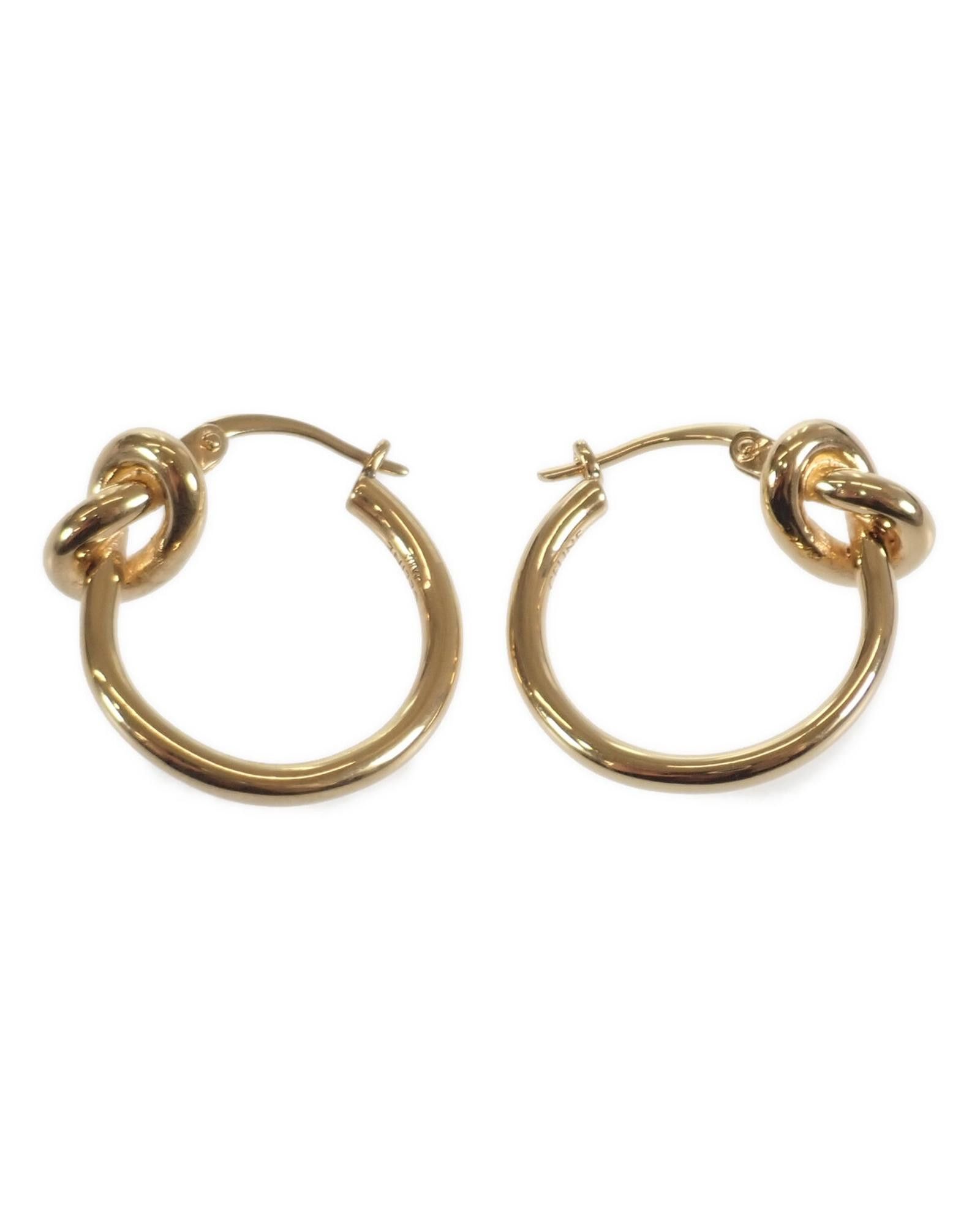 image of Celine Gold Knot Hoop Earrings, Women's