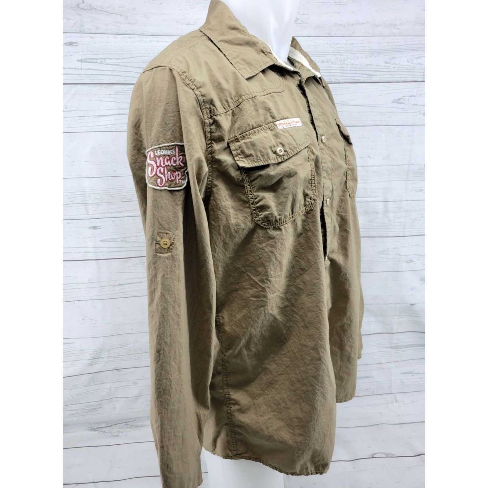 Vintage Rolling Paper Brown Snap Patch Long Sleeve Shirt Mens 2XL Plaid Button-Up Cotton Flannel 100% Size US XXL / EU 58 / 5 - 4 Thumbnail