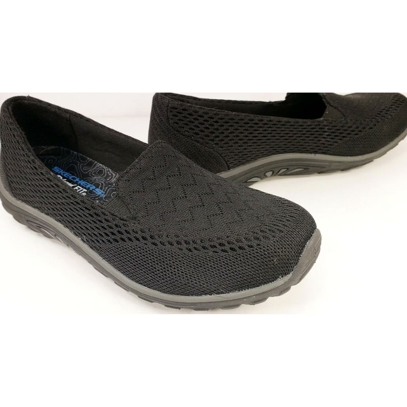 SKECHERS Skechers Women's Reggae Fest Willows Flat Size 7M Black Casual Comfort Stretch Size US 4 / IT 34 - 2 Thumbnail