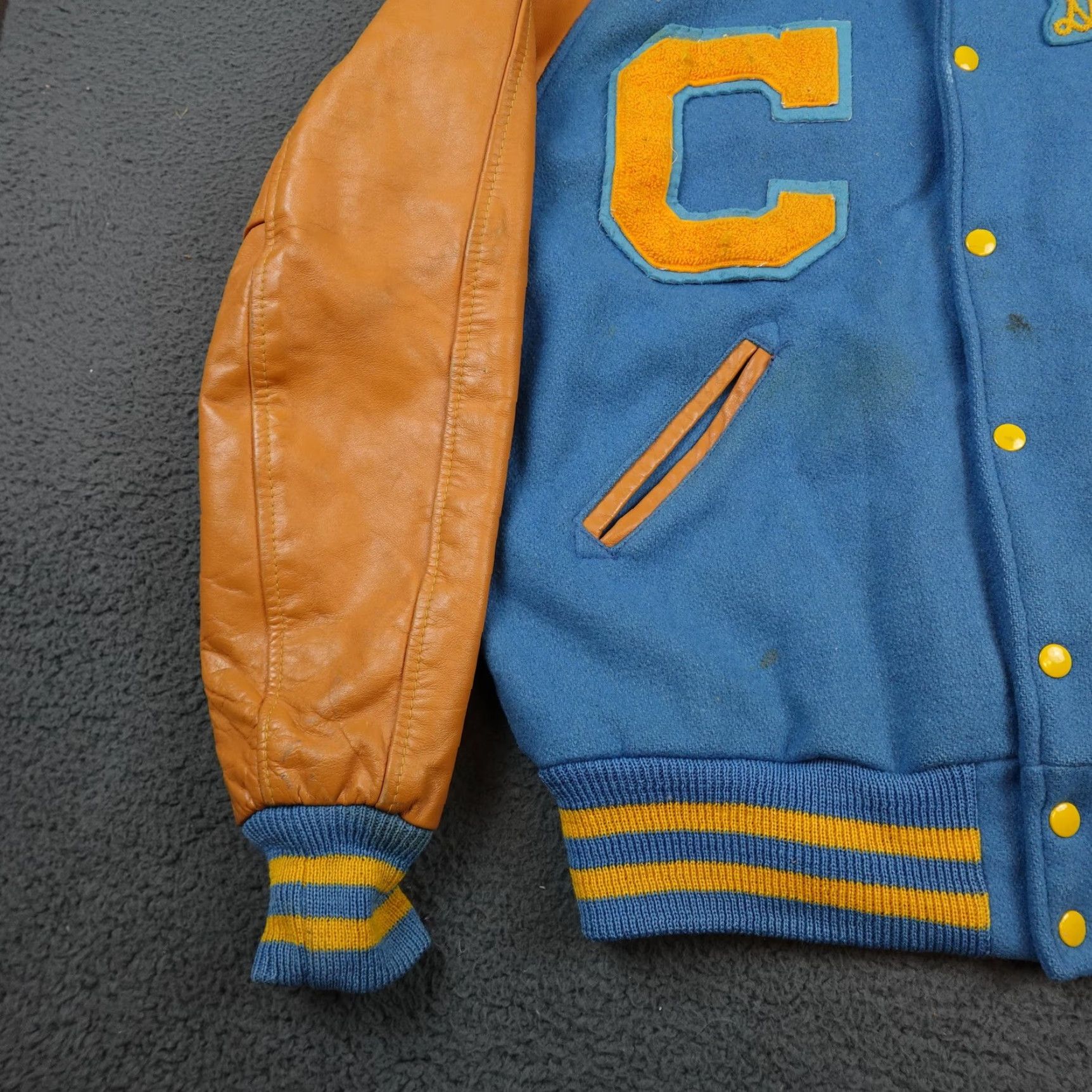 Vintage VINTAGE Skookum Jacket Mens 42 Blue Wool Leather Varsity Letterman 86 80s Size US XS / EU 42 / 0 - 3 Thumbnail