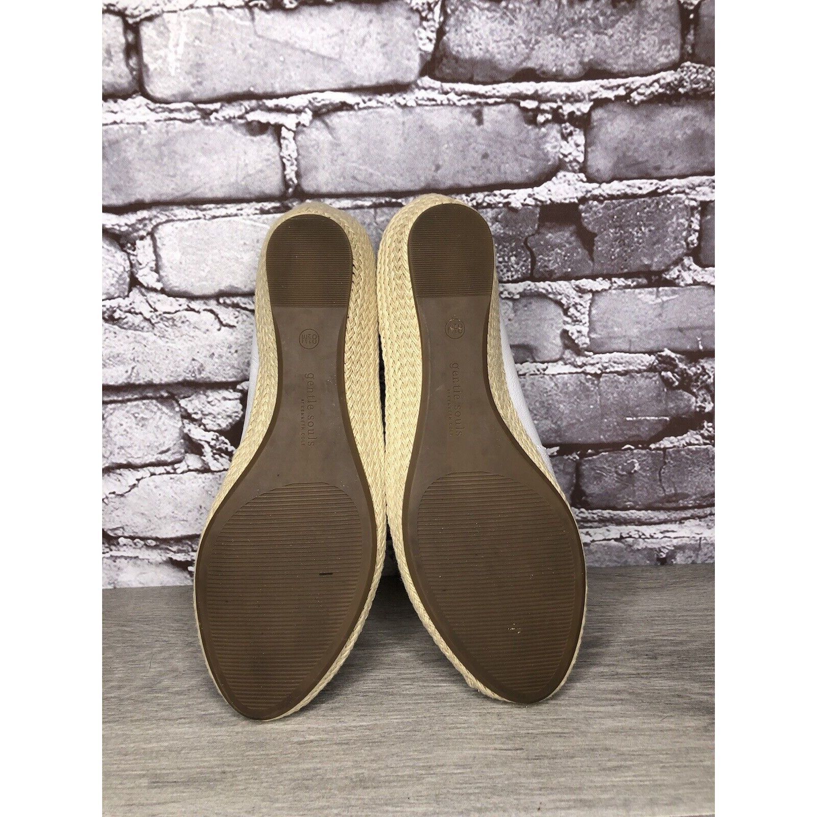 Kenneth Cole Kenneth Cole Gentle Souls White Leather Woven Wedge Sandals Size US 8.5 / IT 38.5 - 11 Thumbnail