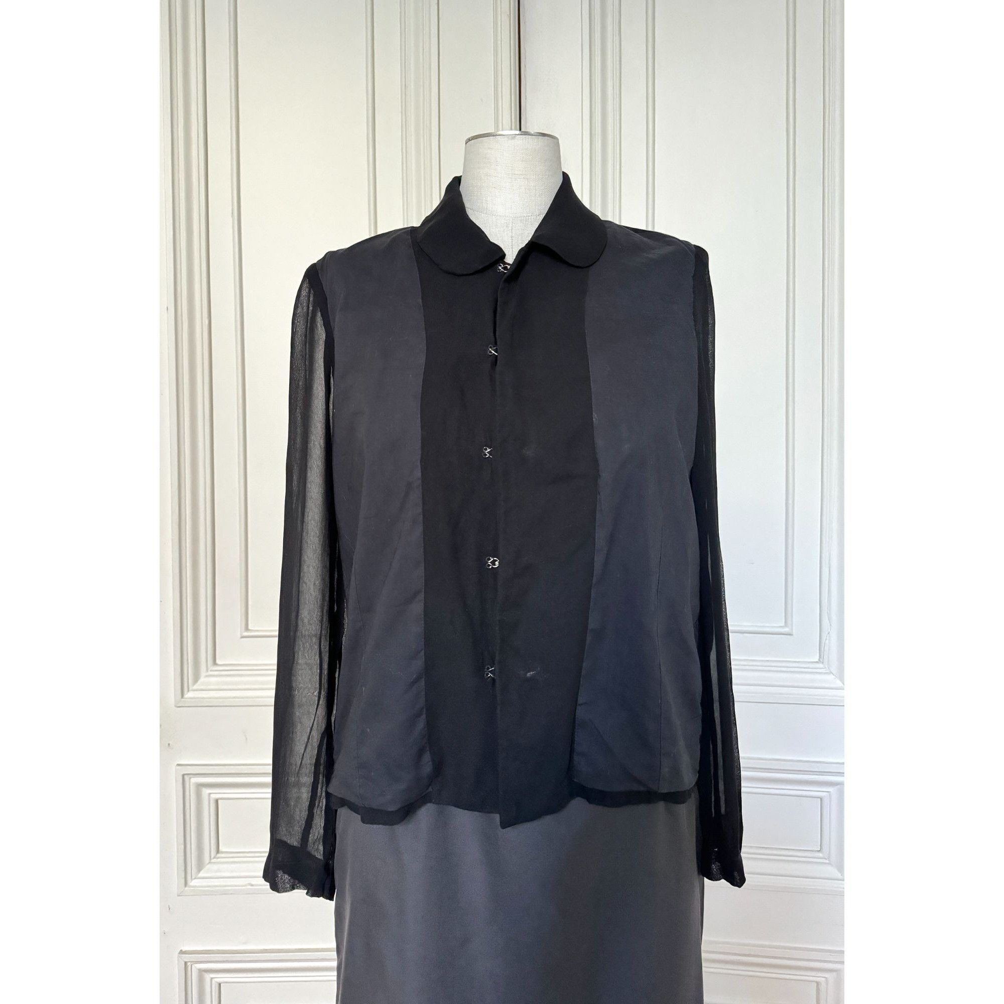 Comme des Garcons Black Sheer Viscose Blouse Size M / US 6-8 / IT 42-44 - 1 Thumbnail