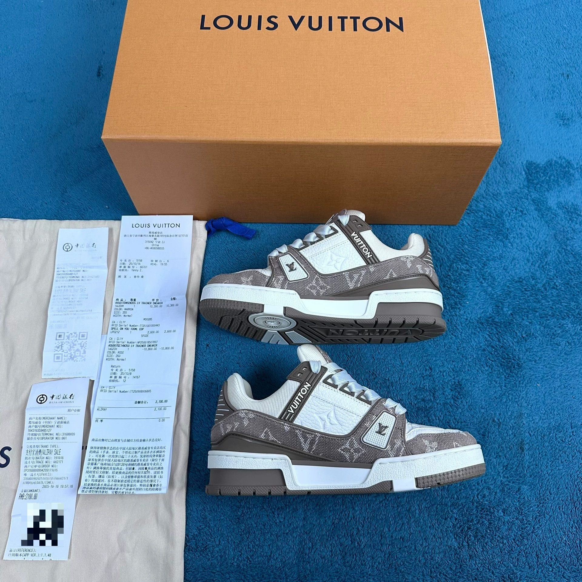 Louis Vuitton LV New Cowhide Leather Low Top Trainer Tan Size US 5 / IT 35 - 3 Thumbnail