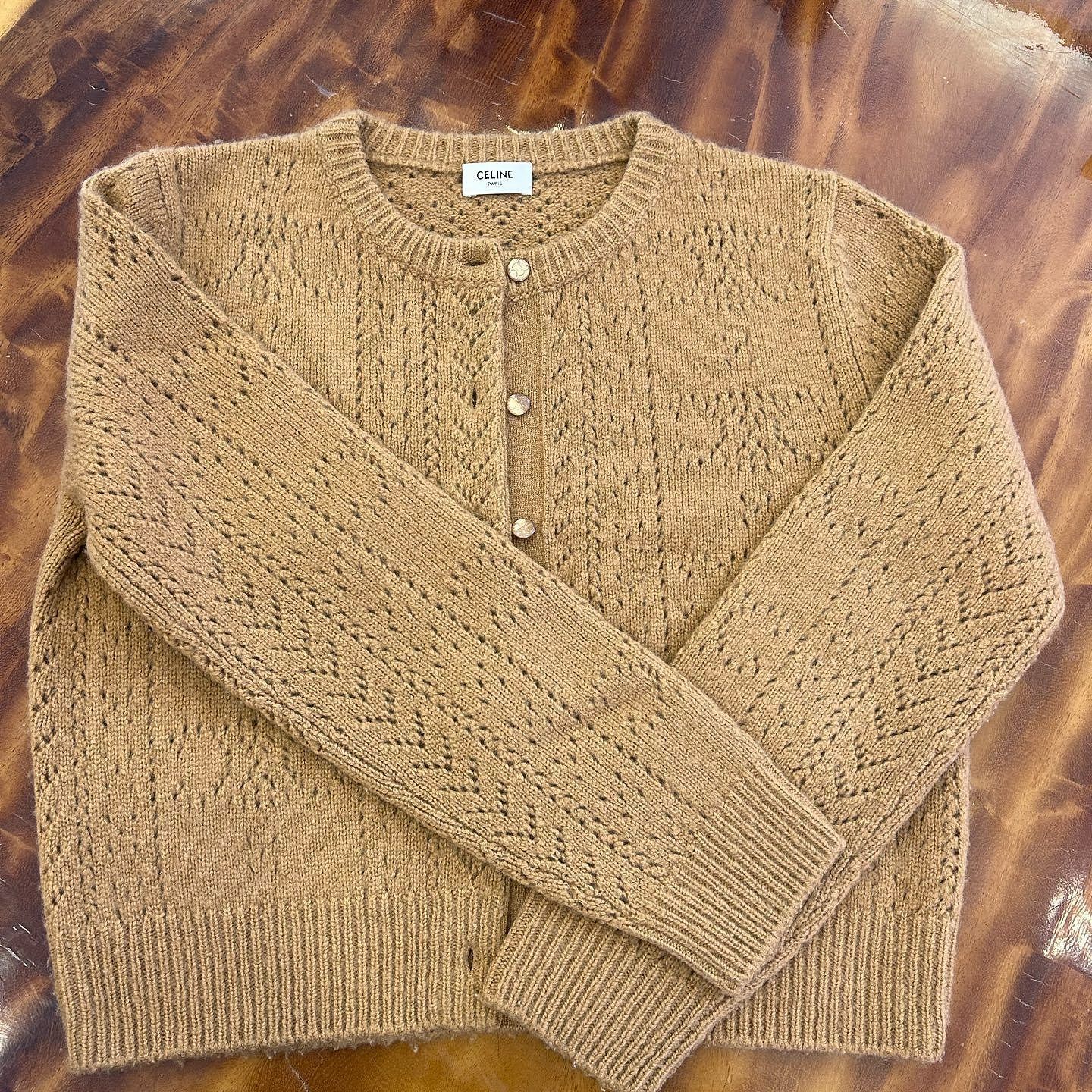 Celine CELINE Pointelle Knit Cardigan Size M Size M / US 6-8 / IT 42-44 - 1 Thumbnail