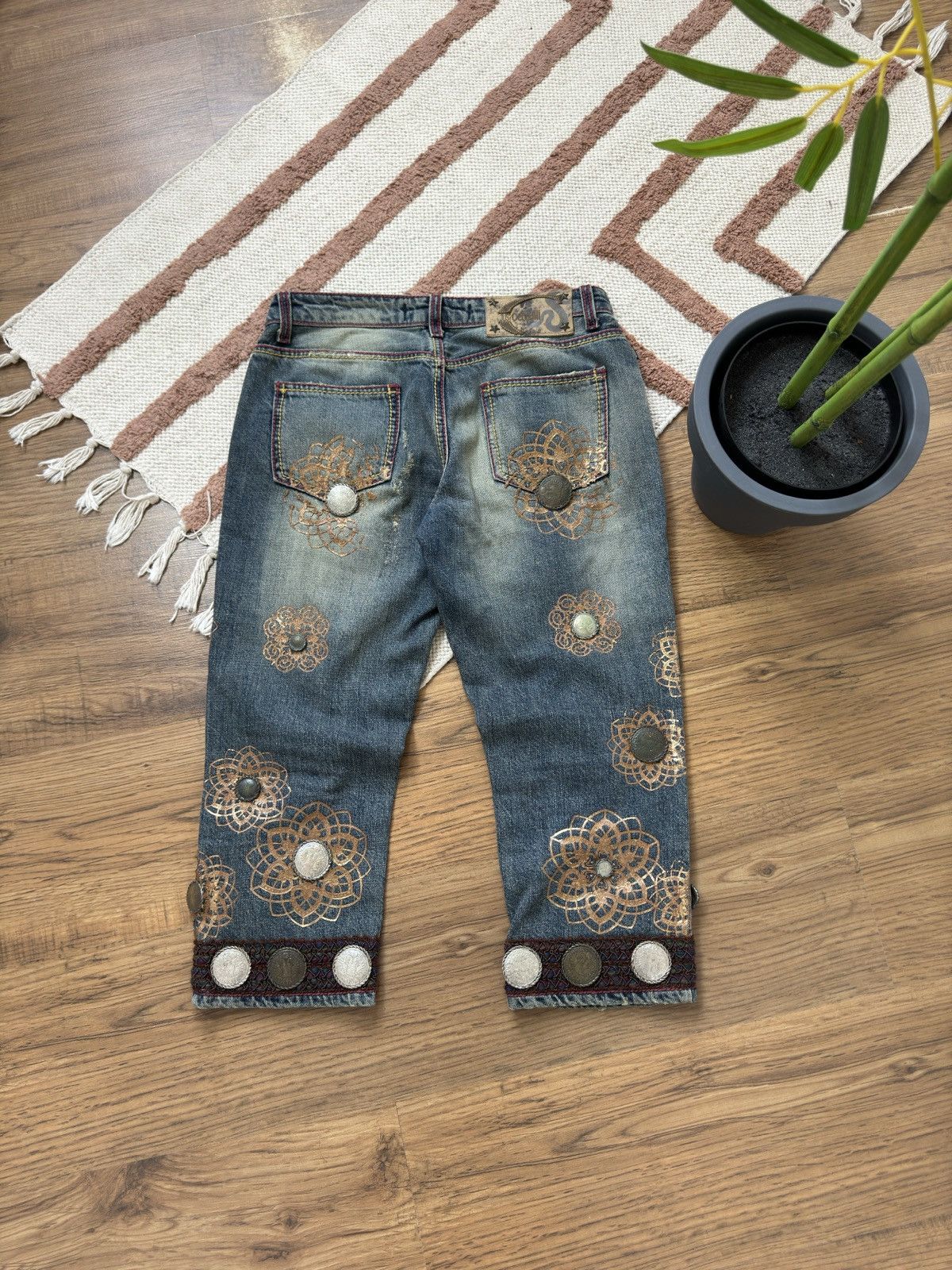 Roberto Cavalli 🪙 VINTAGE ROBERTO CAVALLI 2000s COIN BRIDGES SHORTS Size 24" / US 00 / IT 34 - 2 Thumbnail