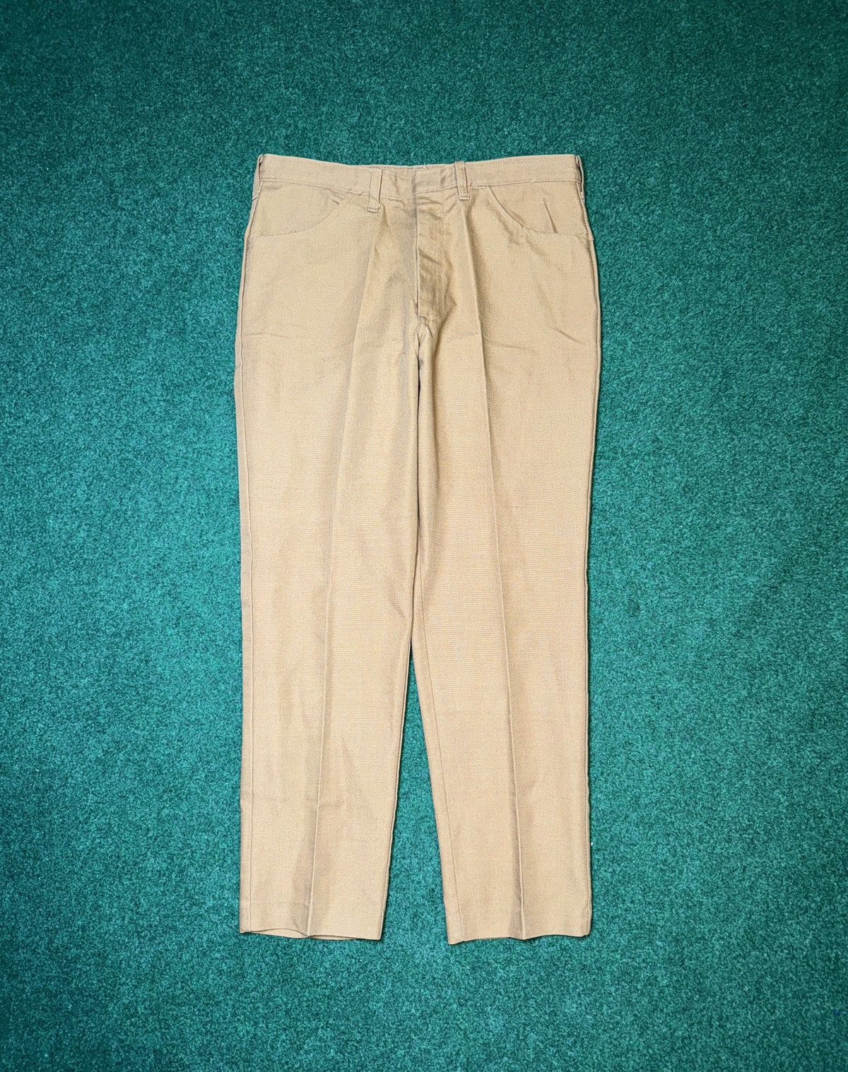 Sears × Vintage Vintage 70s Sears Perma Prest Talon Zipper Biege Trousers Size US 32 / EU 48 - 1 Thumbnail