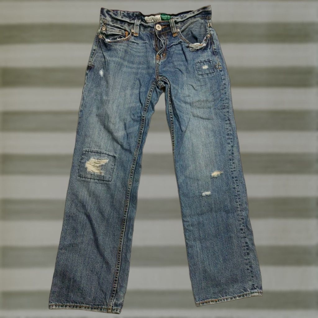 Aeropostale VINTAGE Aeropostale Essex Straight Leg Jeans 29 x 30 Denim Blue 90s Distressed Button Fly Mens Jeans Size US 29 - 1 Thumbnail