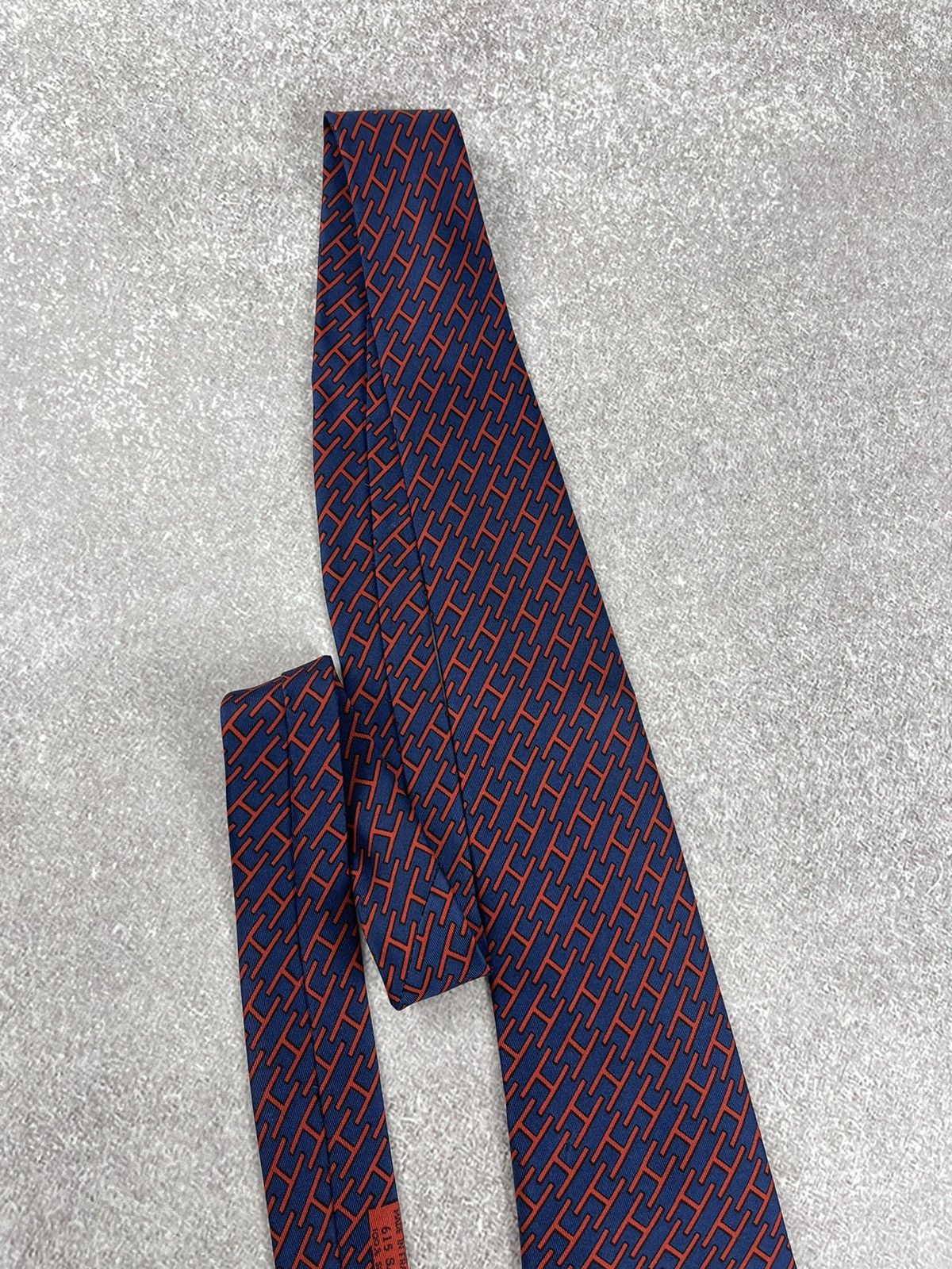 Hermes × Vintage Vintage Hermes Paris Monogram Silk Tie Size ONE SIZE - 2 Thumbnail