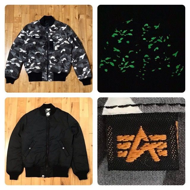 Alpha Industries × Bape 🔥Reversible🔥 ALPHA INDUSTRIES × BAPE MA-1 Bomber Jacket APE Size US L / EU 52-54 / 3 - 1 Thumbnail