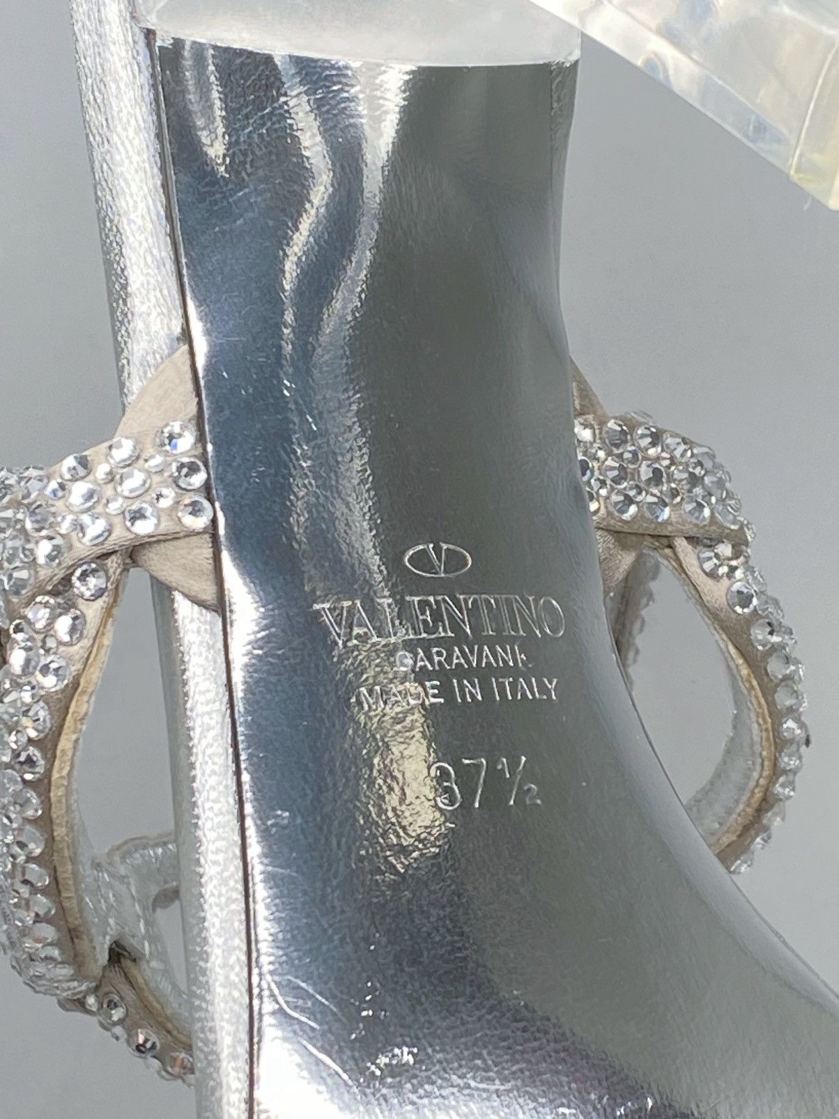 Valentino Valentino Garavani Crystal embellished heel sandal size 37.5 Size US 7.5 / IT 37.5 - 14 Thumbnail