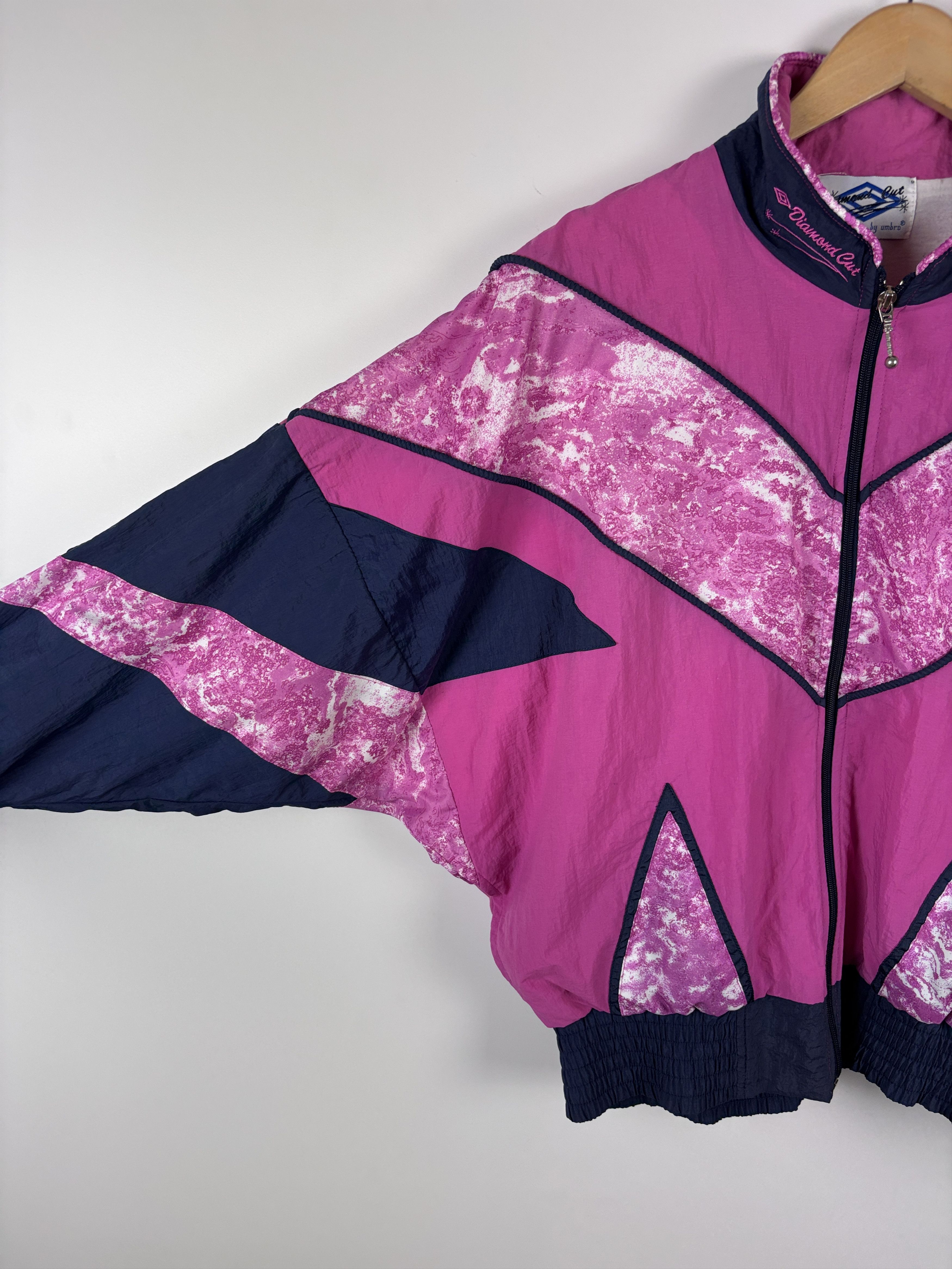 Umbro × Vintage 90s Diamond Cut by Umbro Track Jacket Womens Size 12 Size M / US 6-8 / IT 42-44 - 4 Thumbnail
