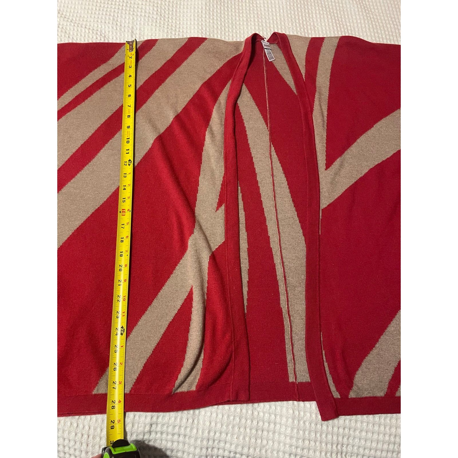 Chicos Chico's Boho Red Geometric Print Knit Kimono Shawl One Size Size ONE SIZE - 8 Thumbnail