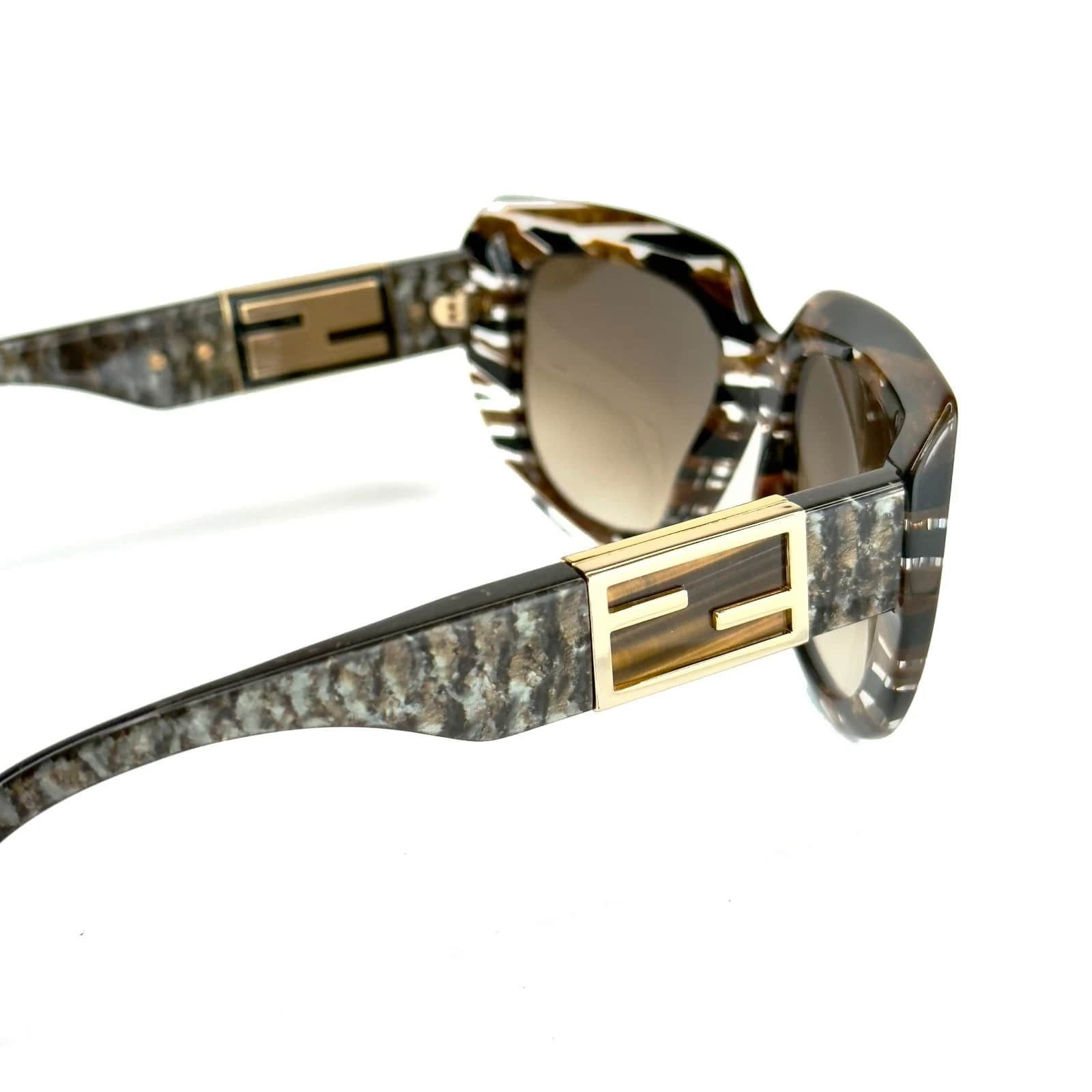 Fendi FENDI FF0031S 0031 BAGUETTE Brown Tobacco Sunglasses Flip Size ONE SIZE - 4 Thumbnail