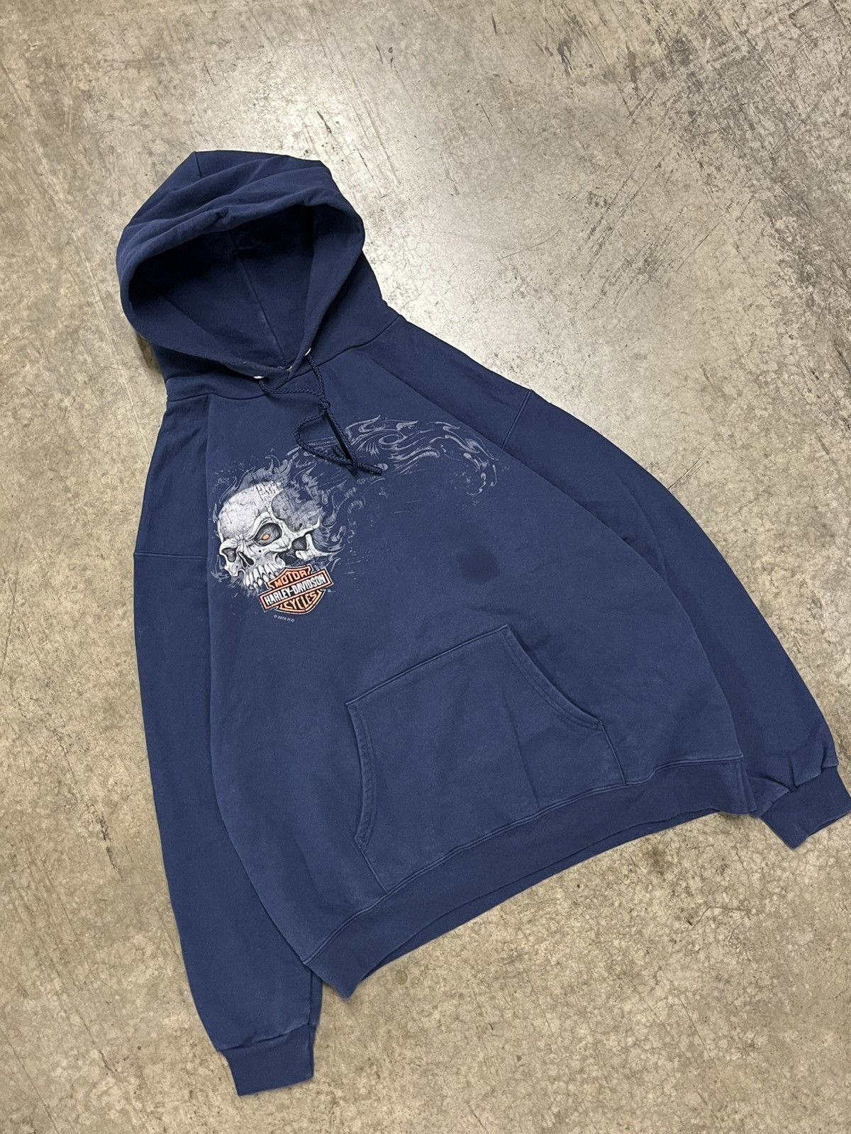 Harley Davidson Harley Davidson vintage y2k skull grunge hoodie skater hype Size US M / EU 48-50 / 2 - 2 Thumbnail
