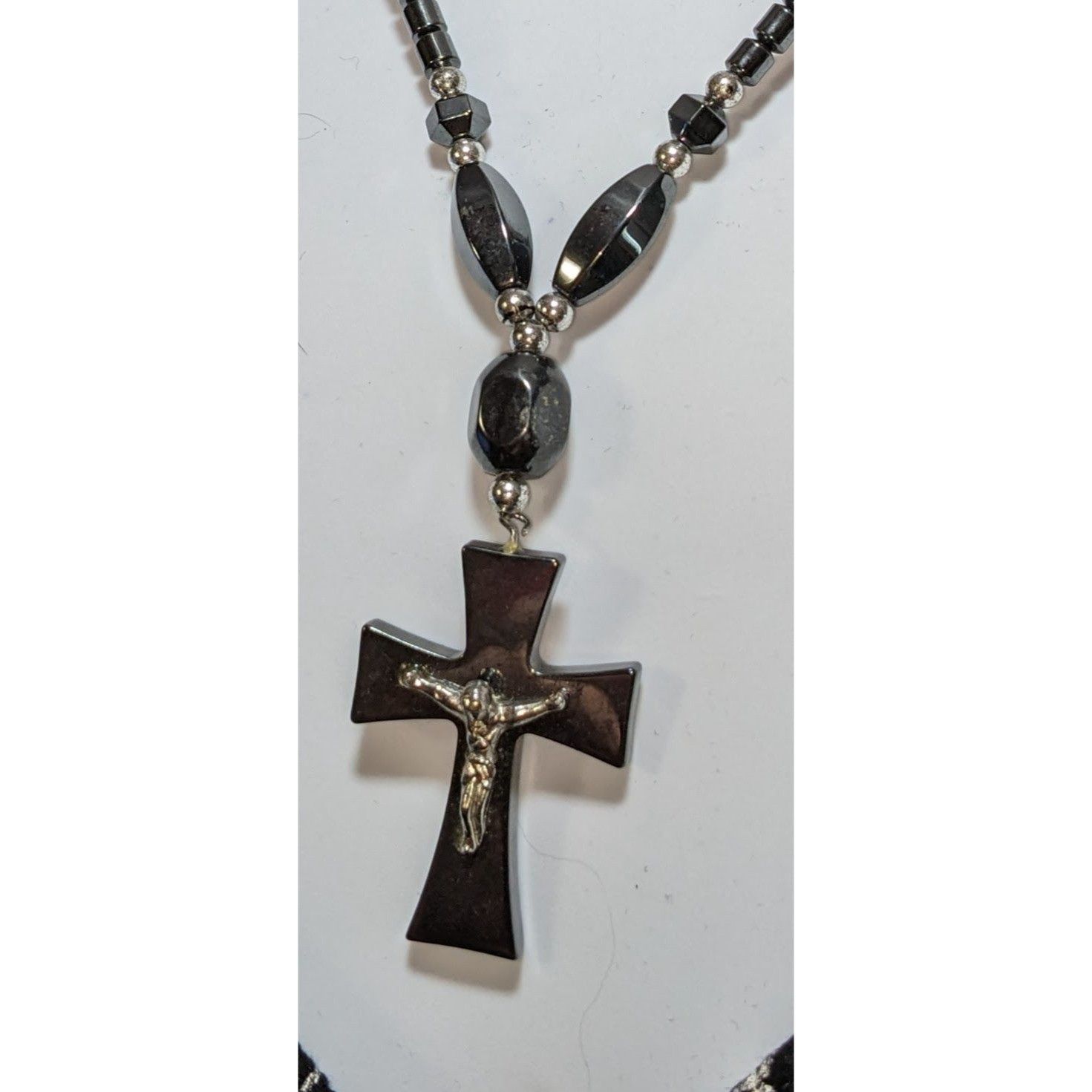 Other Gothic Hematite Cross Necklace With Crucifix Pendant Size ONE SIZE - 5 Thumbnail