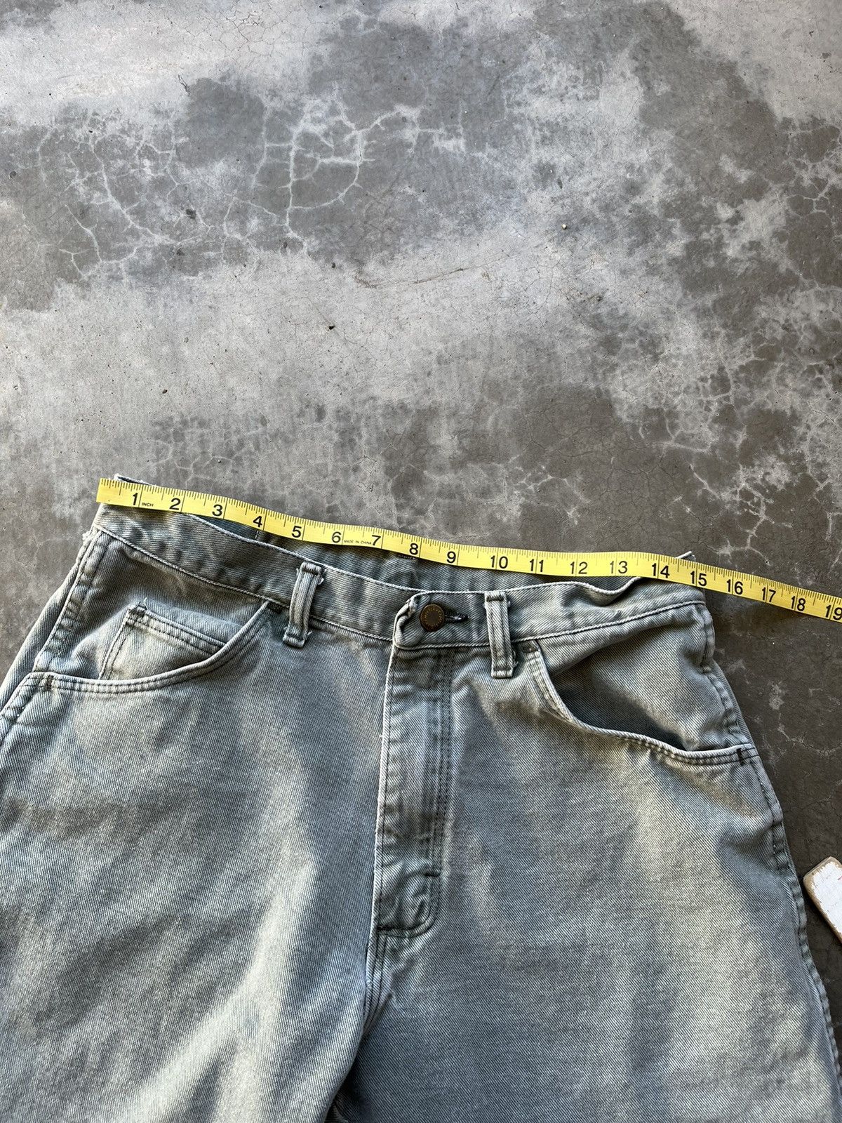 Vintage × Wrangler Vintage 90’s Wrangler Sage Green Denim Shorts Size US 30 / EU 46 - 4 Thumbnail