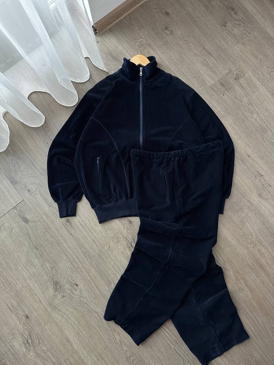 Vintage Vintage Japanese ISA Switzerland Blue Velvet Tracksuit Size 38R - 4 Thumbnail