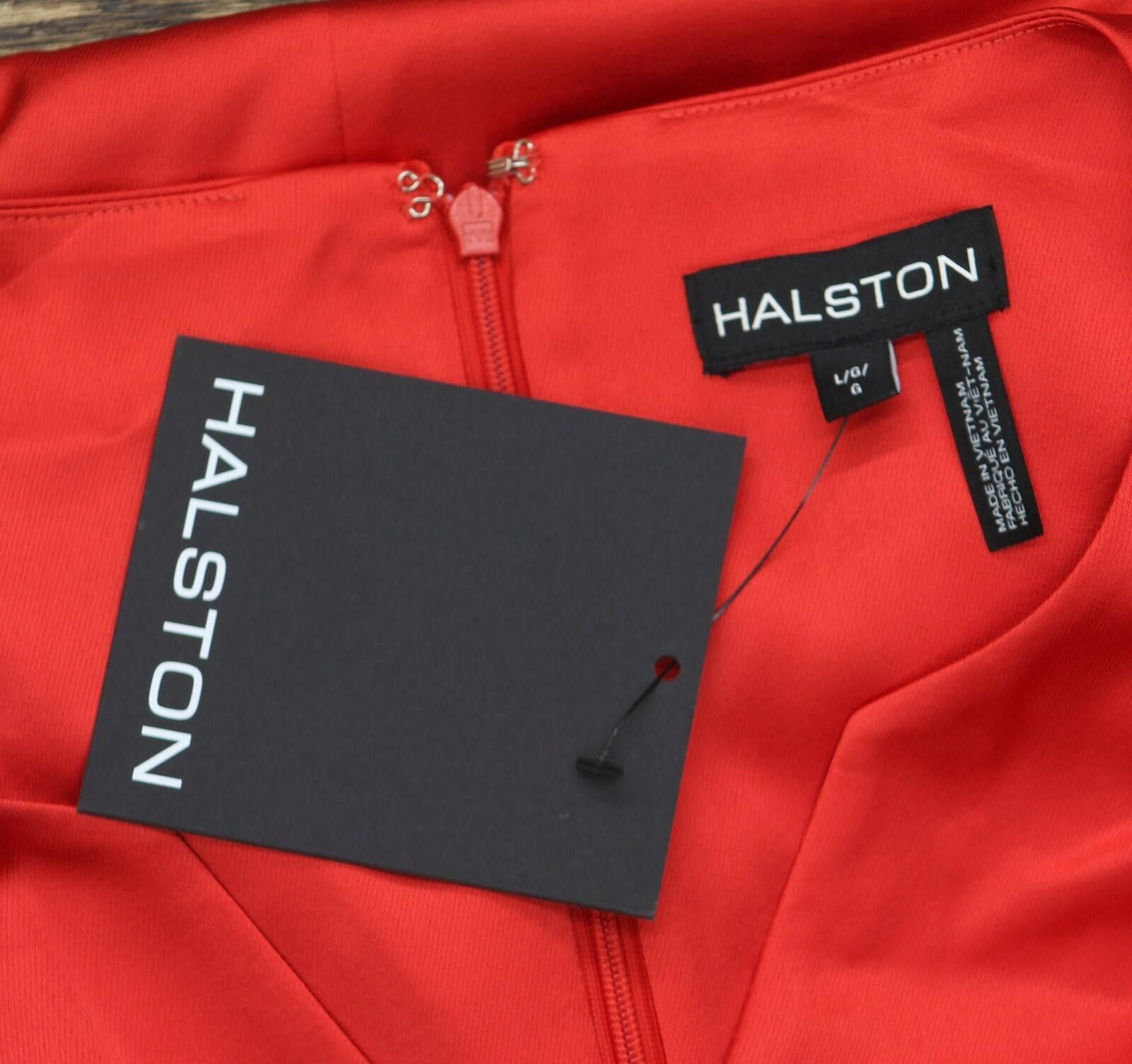 Other Halston Womens Satin Cross Over Neck Blouse Top Bright Red L Size L / US 10 / IT 46 - 3 Thumbnail
