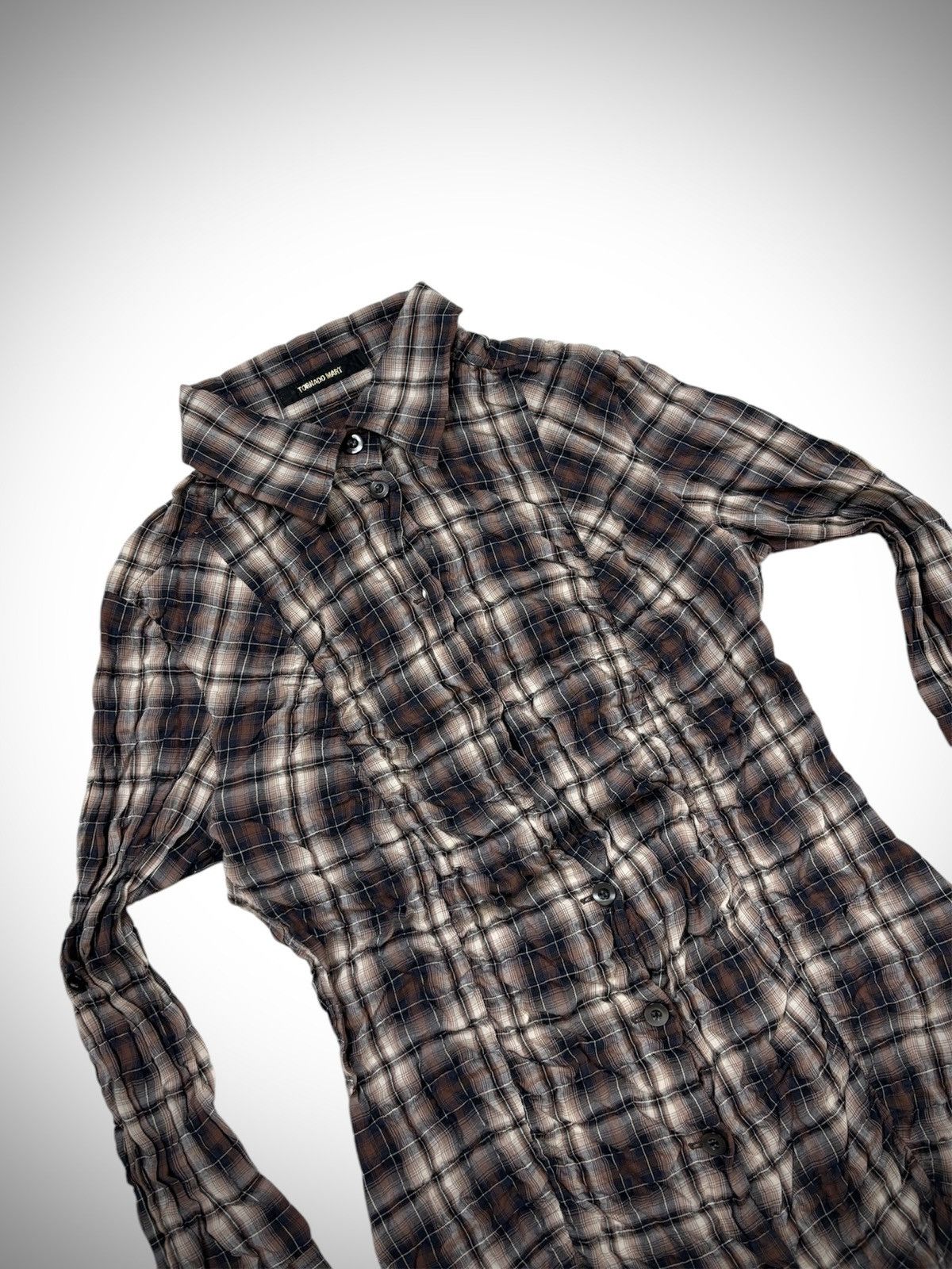 If Six Was Nine 2000’s Tornado Mart - Japanese Archive Plaid Wrinkle Shirt’s Size M / US 6-8 / IT 42-44 - 2 Thumbnail