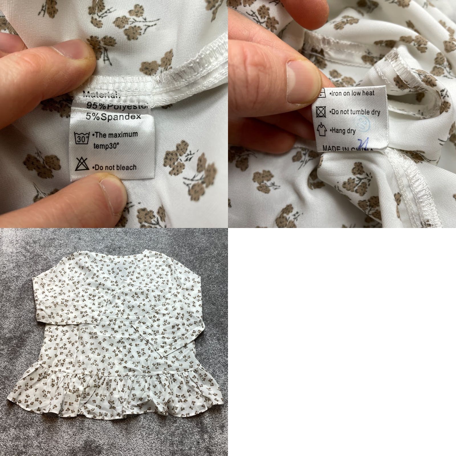 Vintage Tasamo Blouse Top Womens 2XL White Floral Button Up Long Sleeve Shirt New NWT Size XXL / US 16-18 / IT 52-54 - 8 Thumbnail