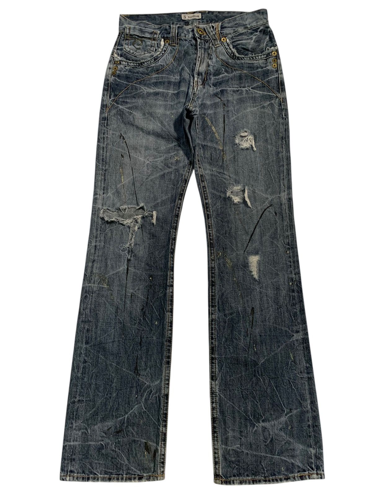 Tornado Mart FLARE SORRIDERE RUSTY JAPANESE PUNK DISTRESSED DENIM Size US 30 / EU 46 - 1 Thumbnail