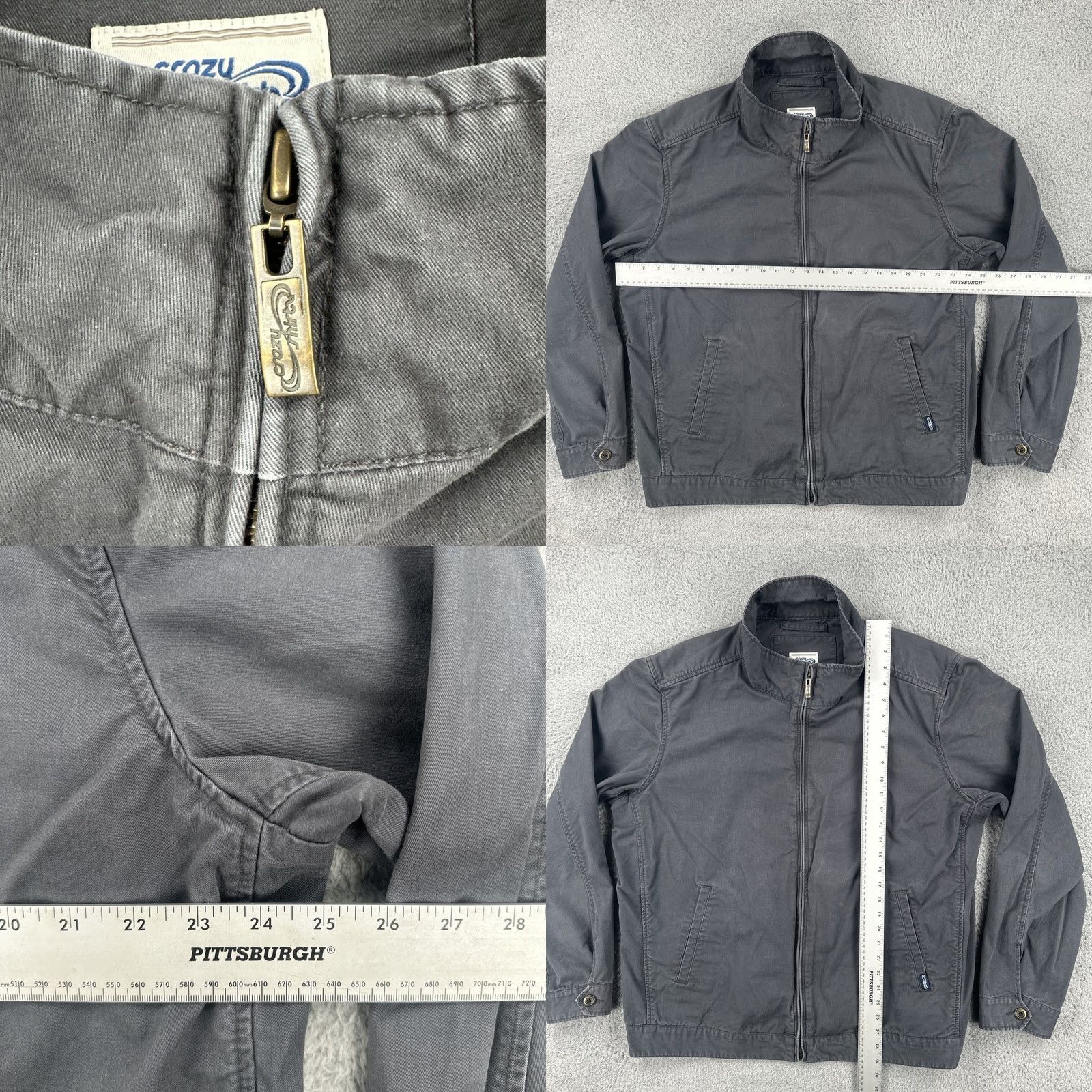 Vintage VINTAGE Crazy Shirts Jacket Mens XXL Gray Full Zip Lightweight Cotton Solid Casual 2000s Size US XL / EU 56 / 4 - 8 Thumbnail